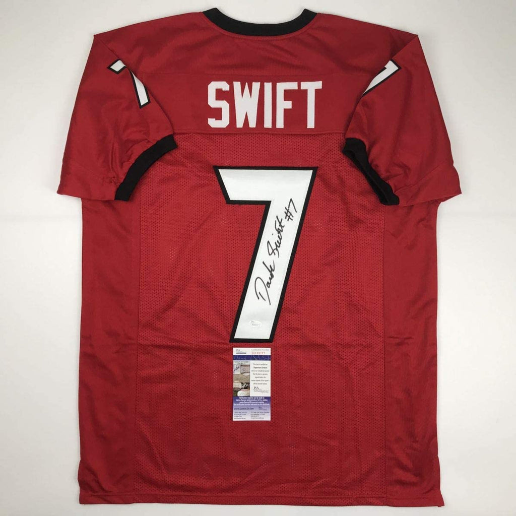 Autographed/Signed D'Andre Swift Georgia Red College Football Jersey Beckett BAS COA