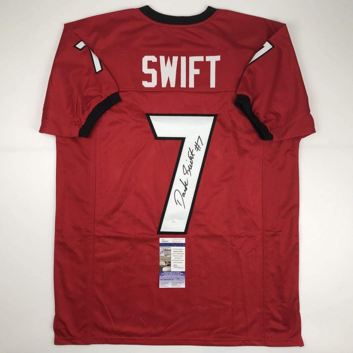 Autographed/Signed D'Andre Swift Georgia Red College Football Jersey Beckett BAS COA