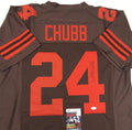 Autographed/Signed Nick Chubb Cleveland Color Rush Football Jersey Beckett BAS COA