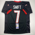 Autographed/Signed D'Andre Swift Georgia Black College Football Jersey Beckett BAS COA