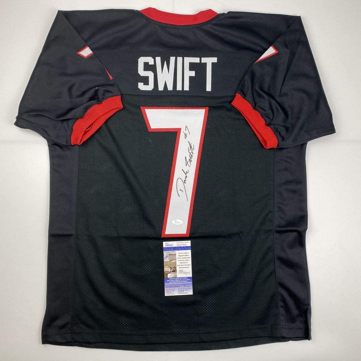 Autographed/Signed D'Andre Swift Georgia Black College Football Jersey Beckett BAS COA