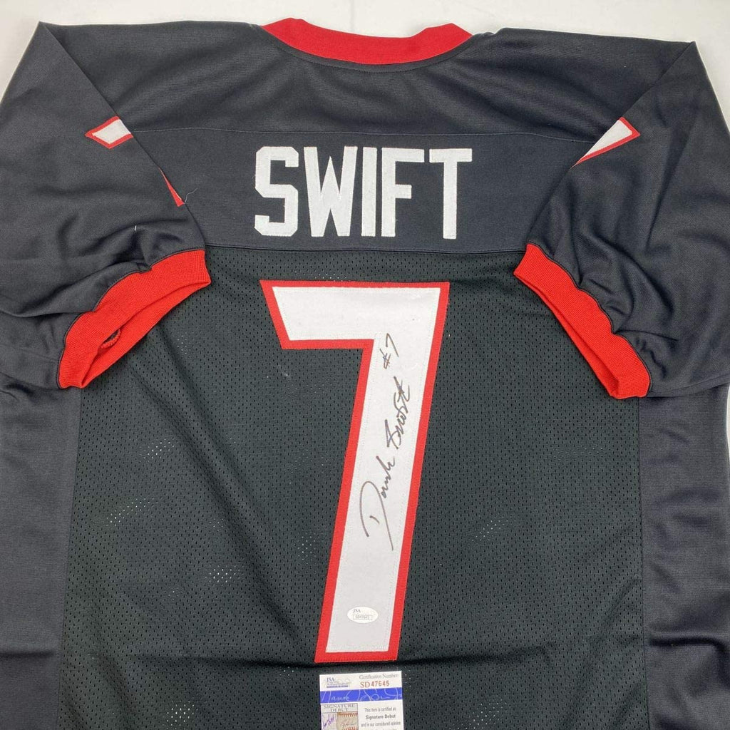 Autographed/Signed D'Andre Swift Georgia Black College Football Jersey Beckett BAS COA
