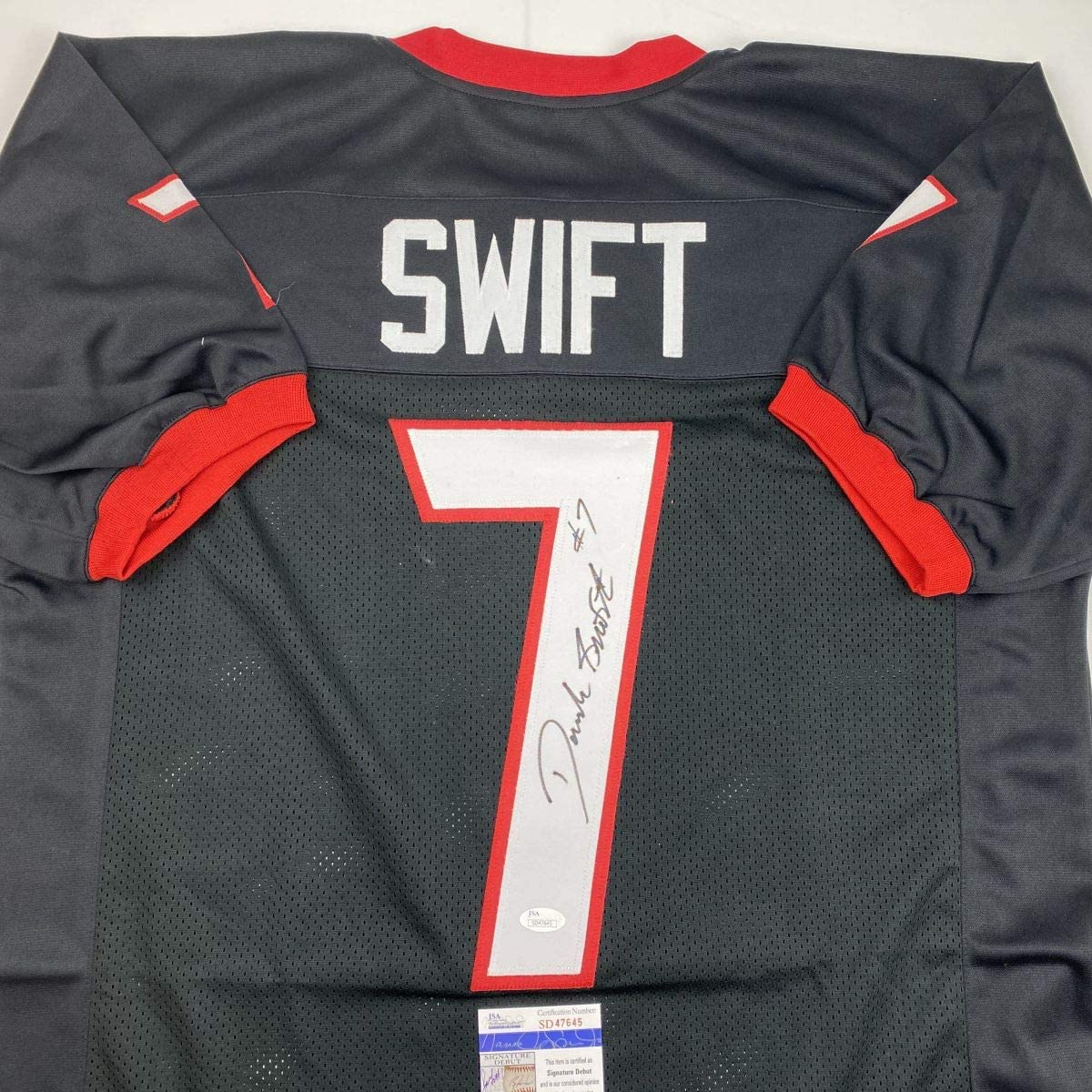 Autographed/Signed D'Andre Swift Georgia Black College Football Jersey Beckett BAS COA