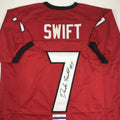Autographed/Signed D'Andre Swift Georgia Red College Football Jersey Beckett BAS COA