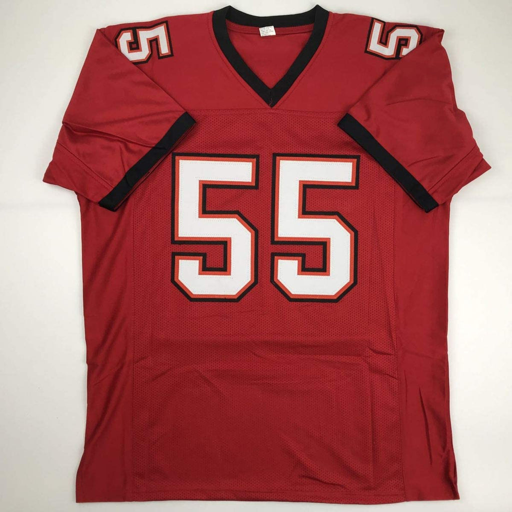 Autographed/Signed Derrick Brooks Tampa Bay Red Football Jersey JSA COA