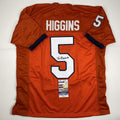 Autographed/Signed Tee Higgins Clemson Orange College Football Jersey Beckett BAS COA