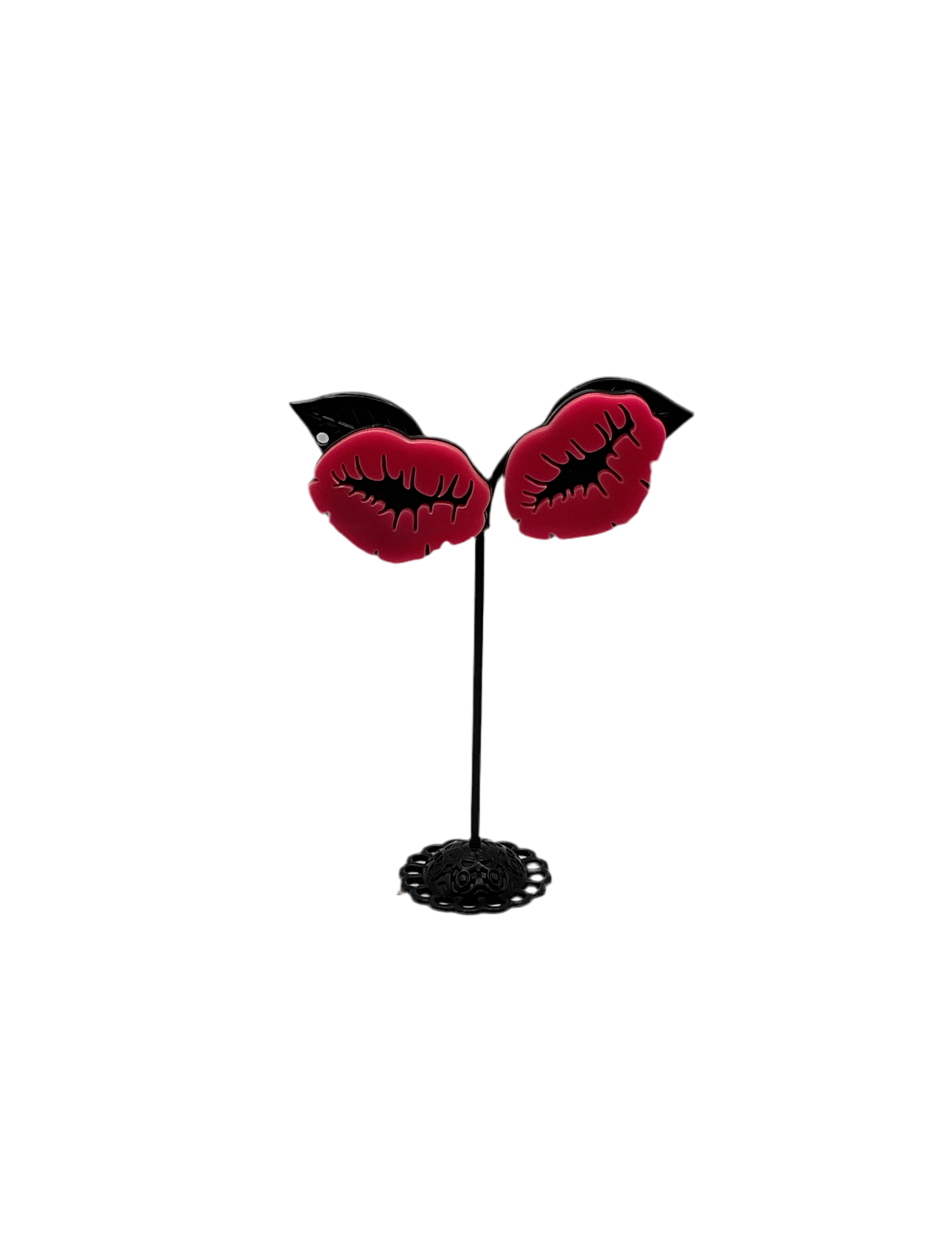 Hot Pink Lip Earrings