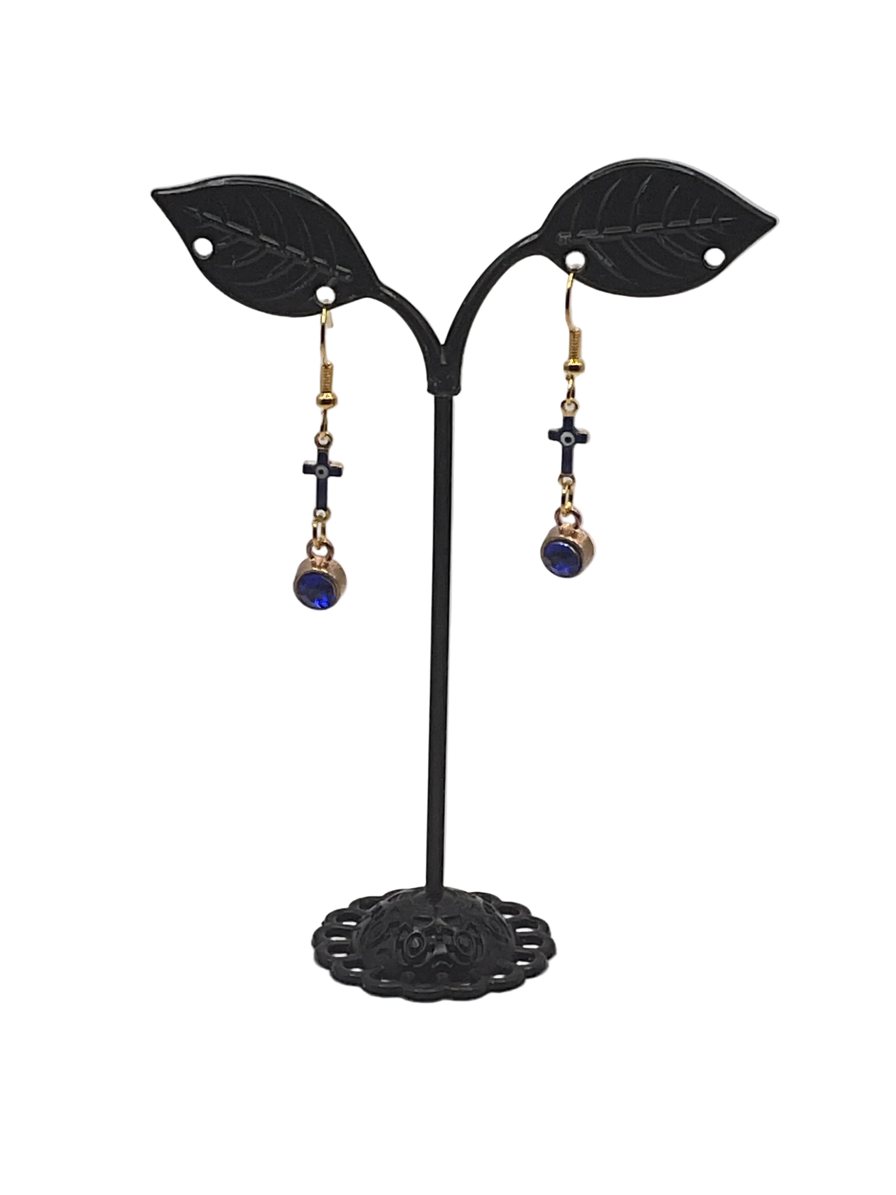 Crystal and Crosses Earrings