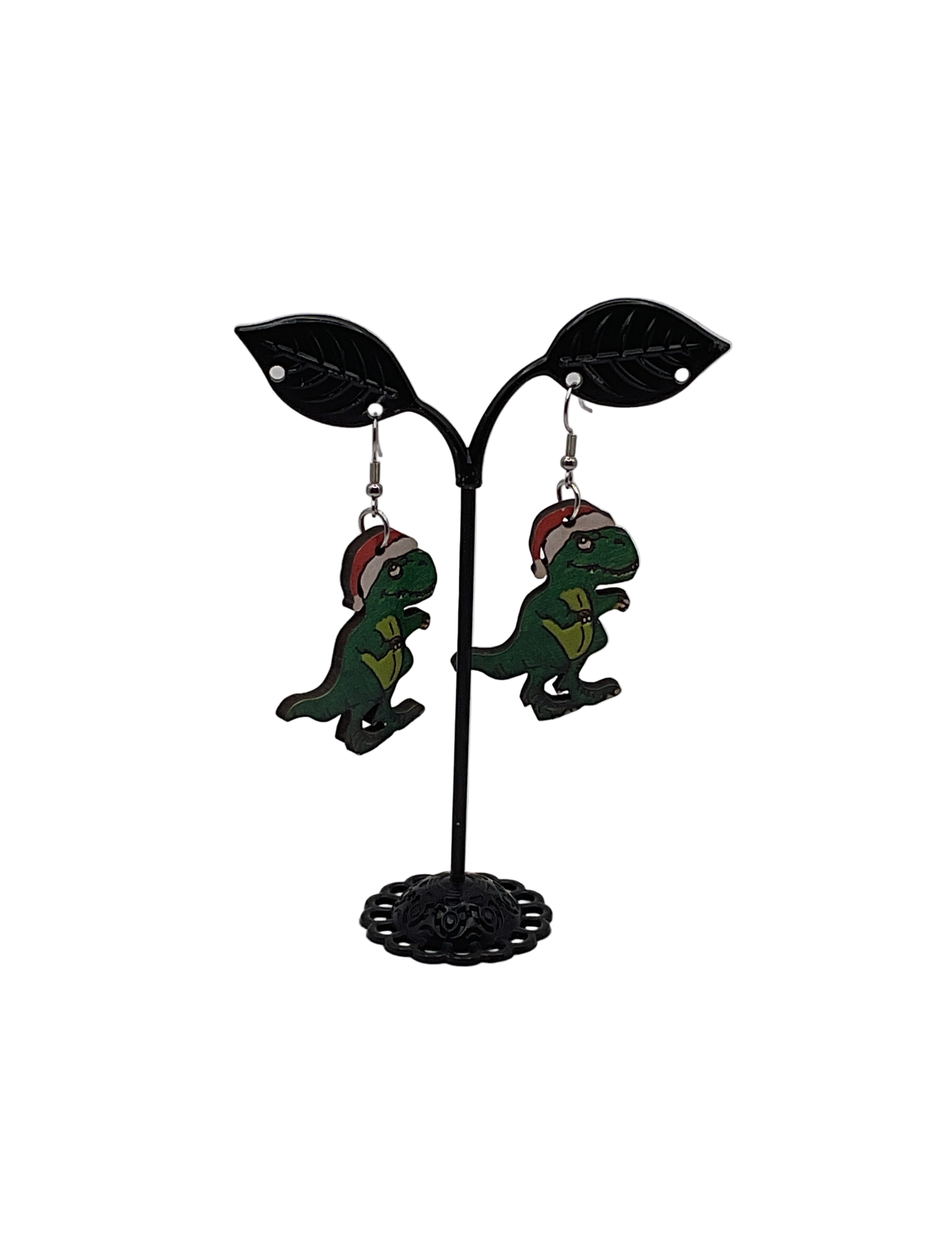 Christmas Dino Earrings