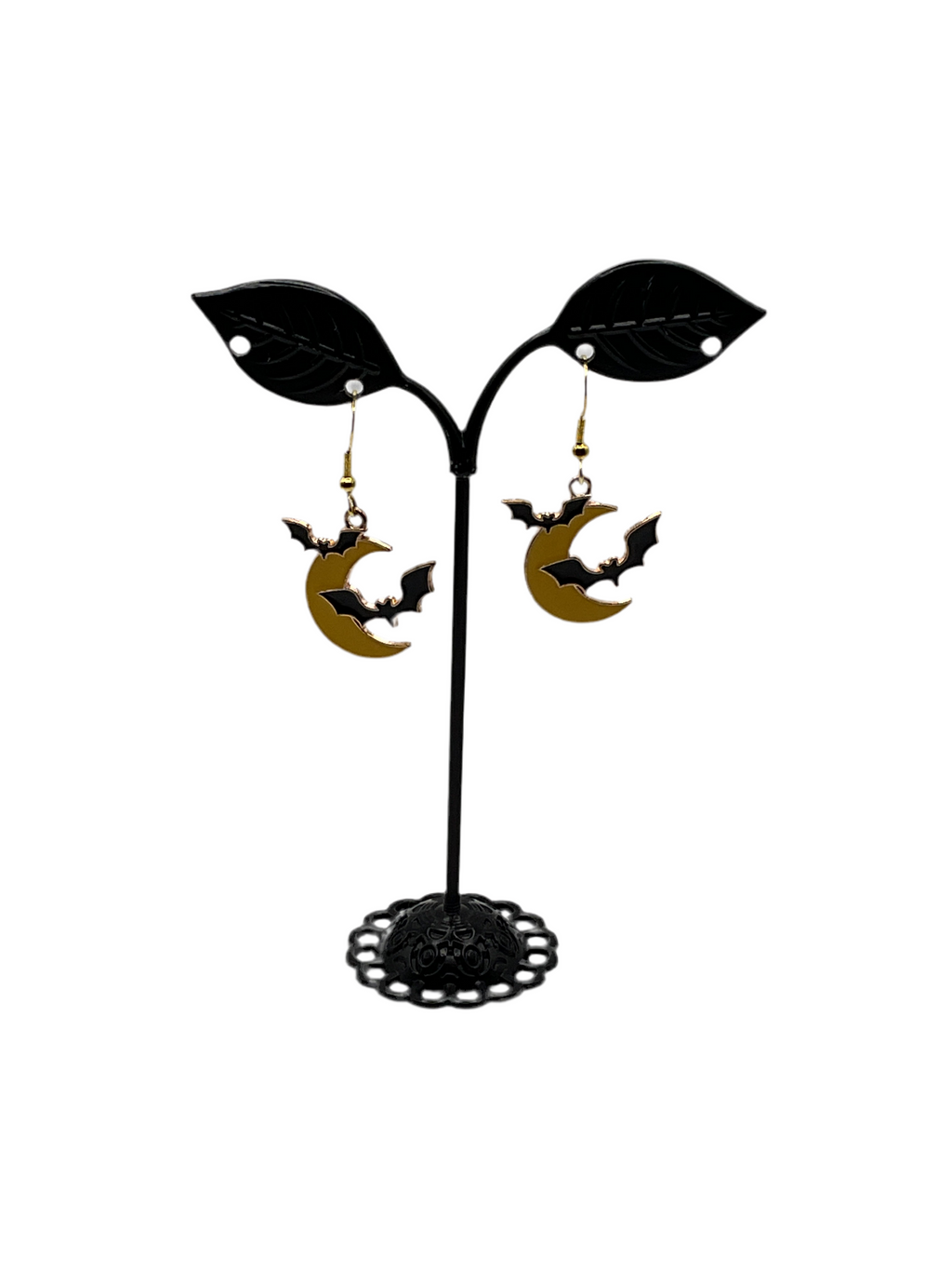 Moon With Bats Earrings