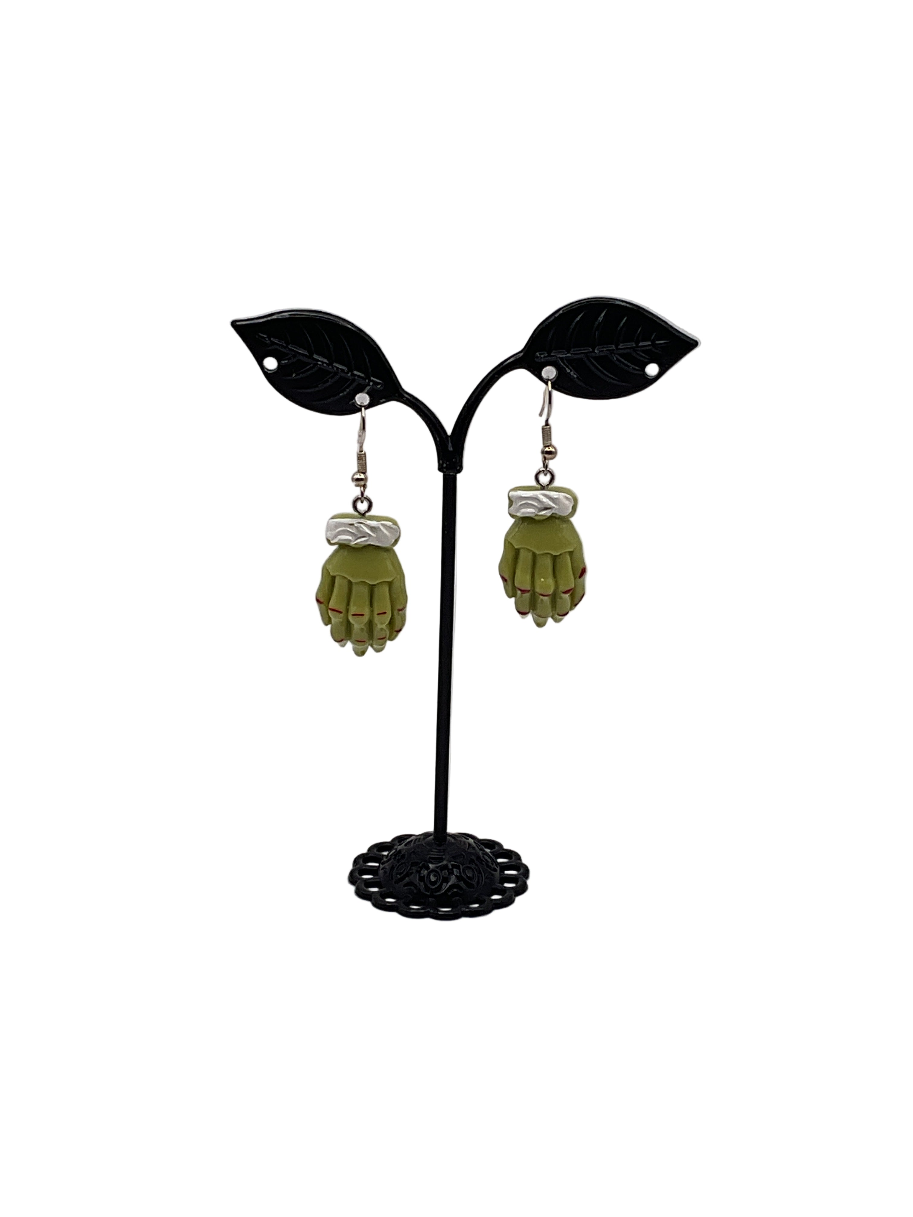 Green Hand Earrings
