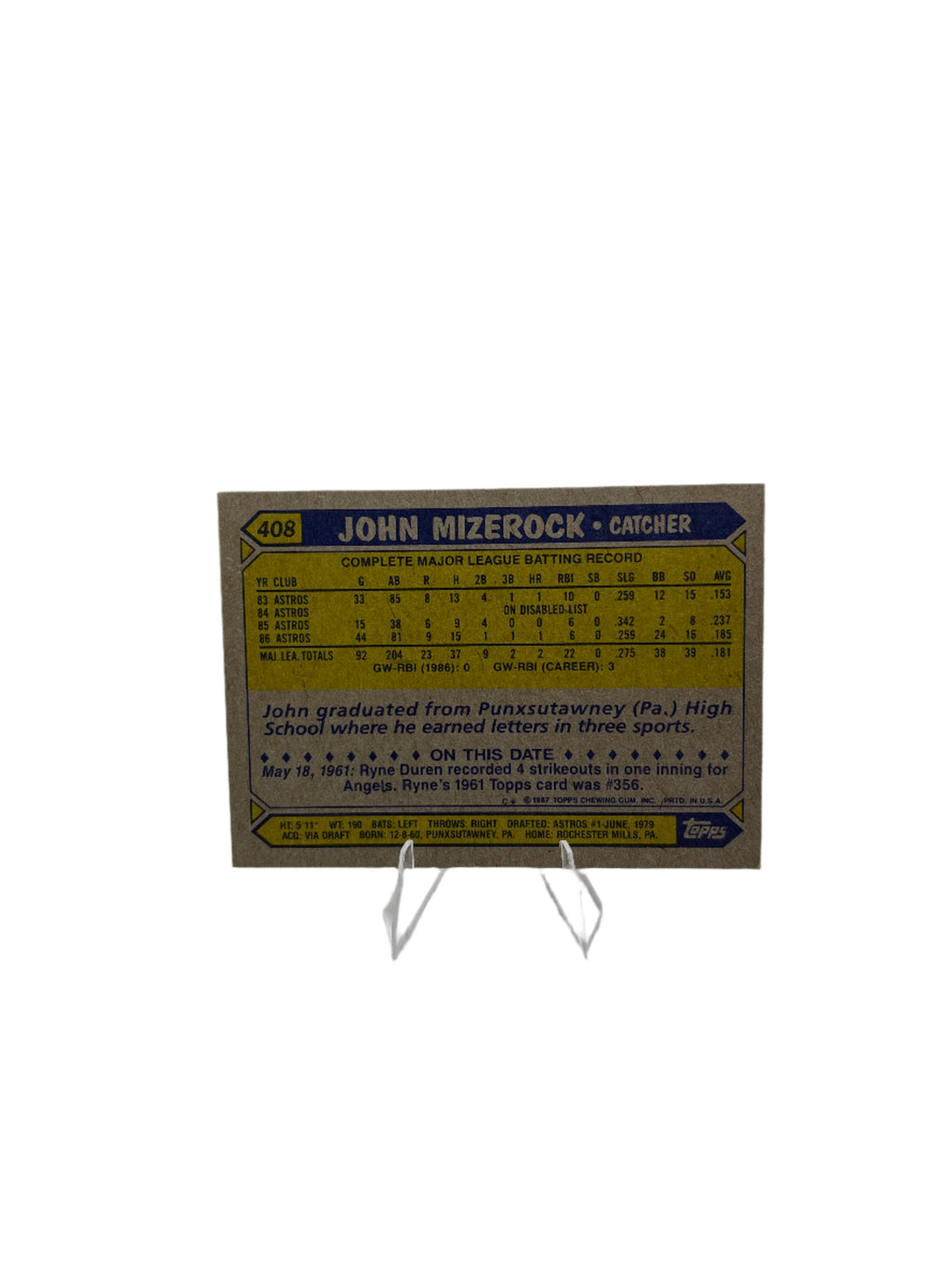 Topps John Mizerock