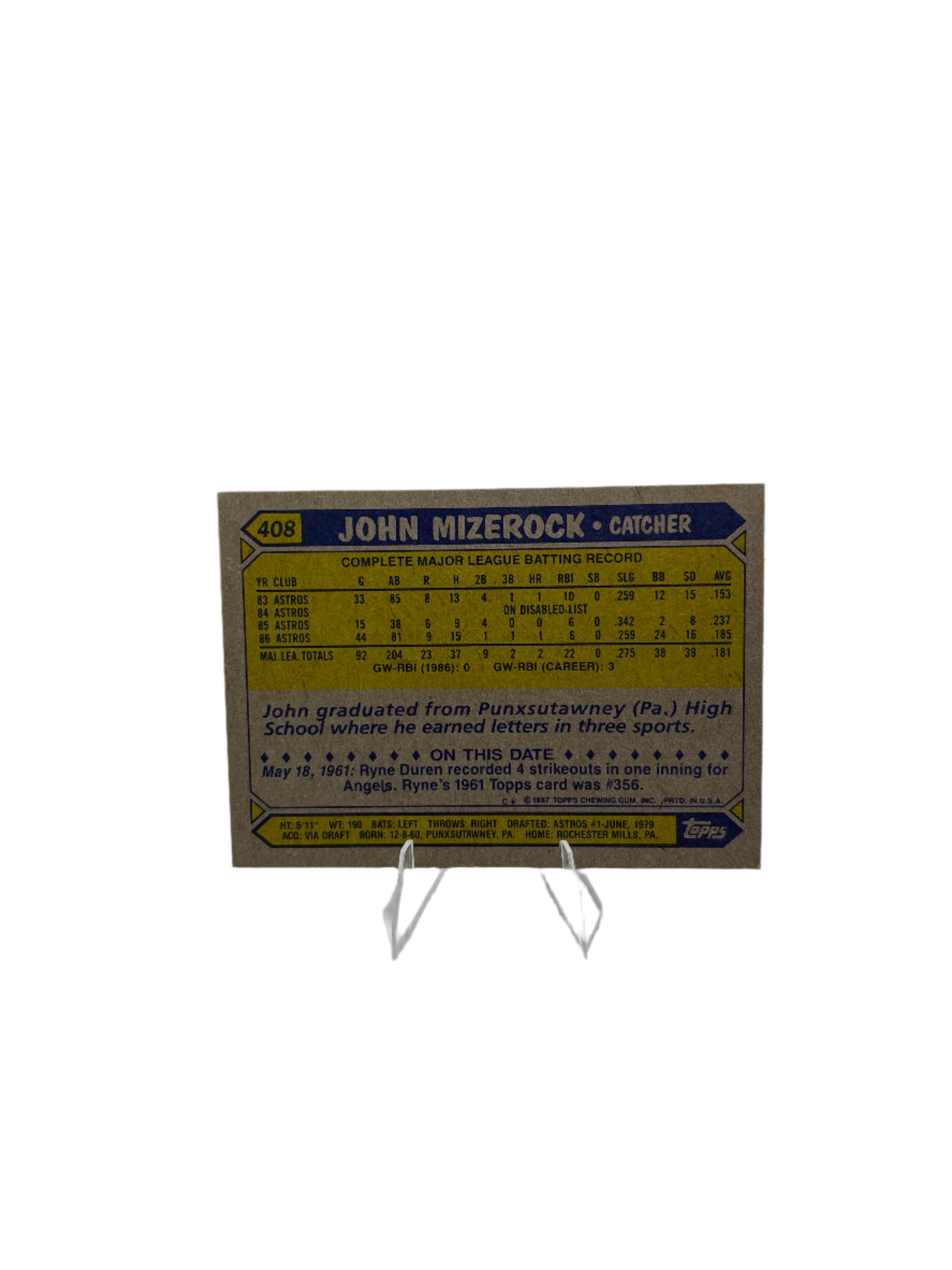 Topps John Mizerock