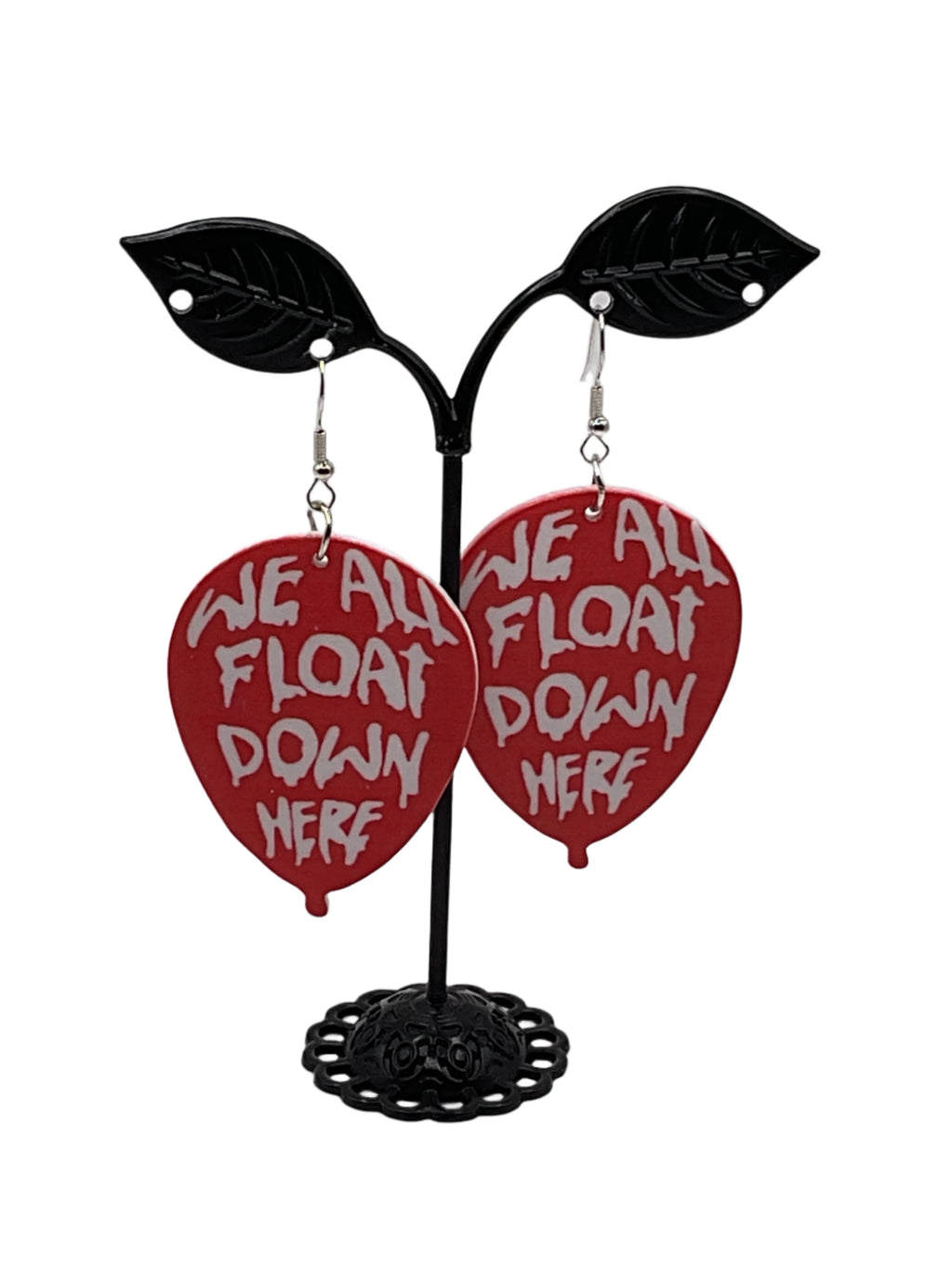 Red balloon earrings