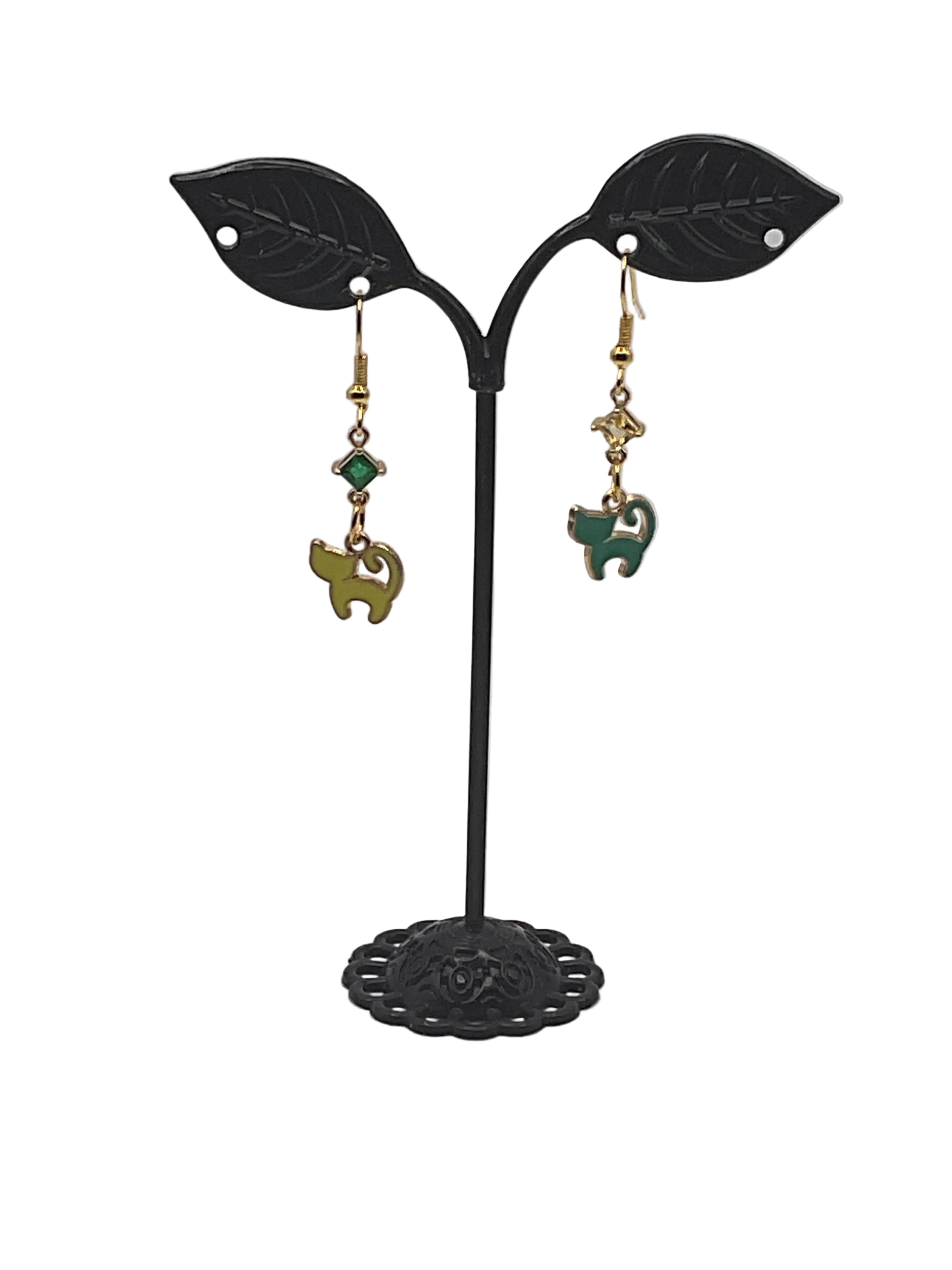 Kitties,Crosses  and Crystal  Earrings