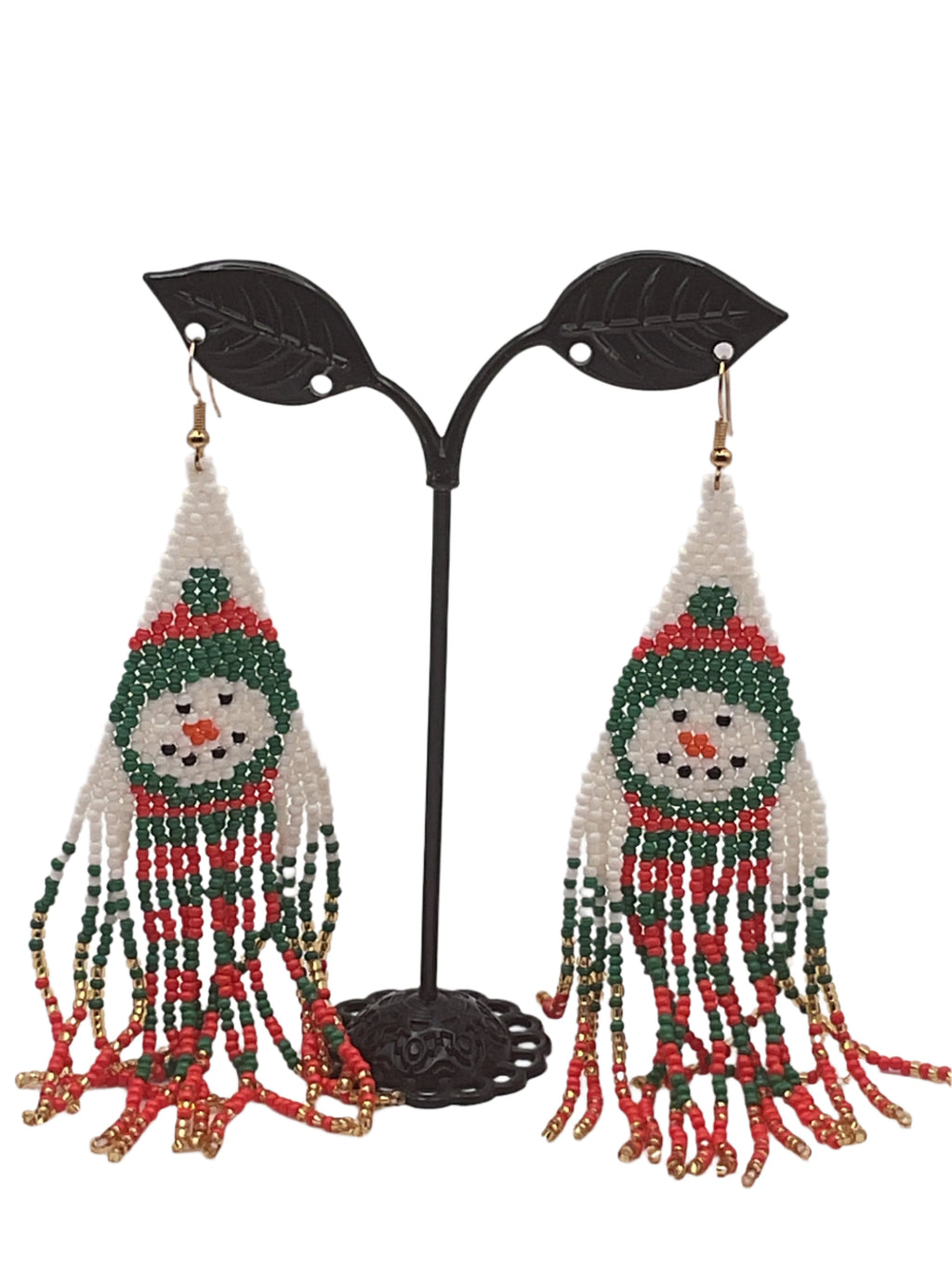 Christmas Snowman Tassel Earrings