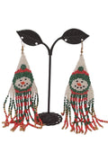 Christmas Snowman Tassel Earrings