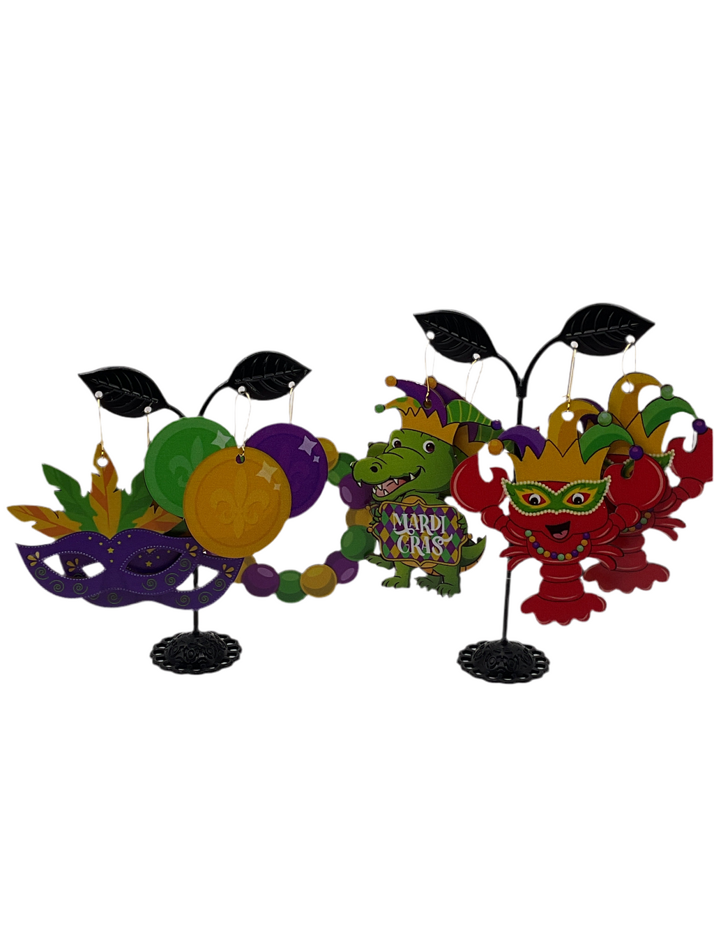 Mardi Gras Wooden Earrings