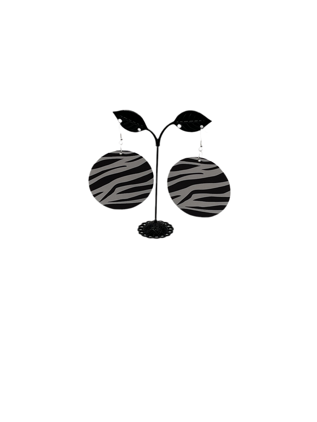 Round Zebra Earrings