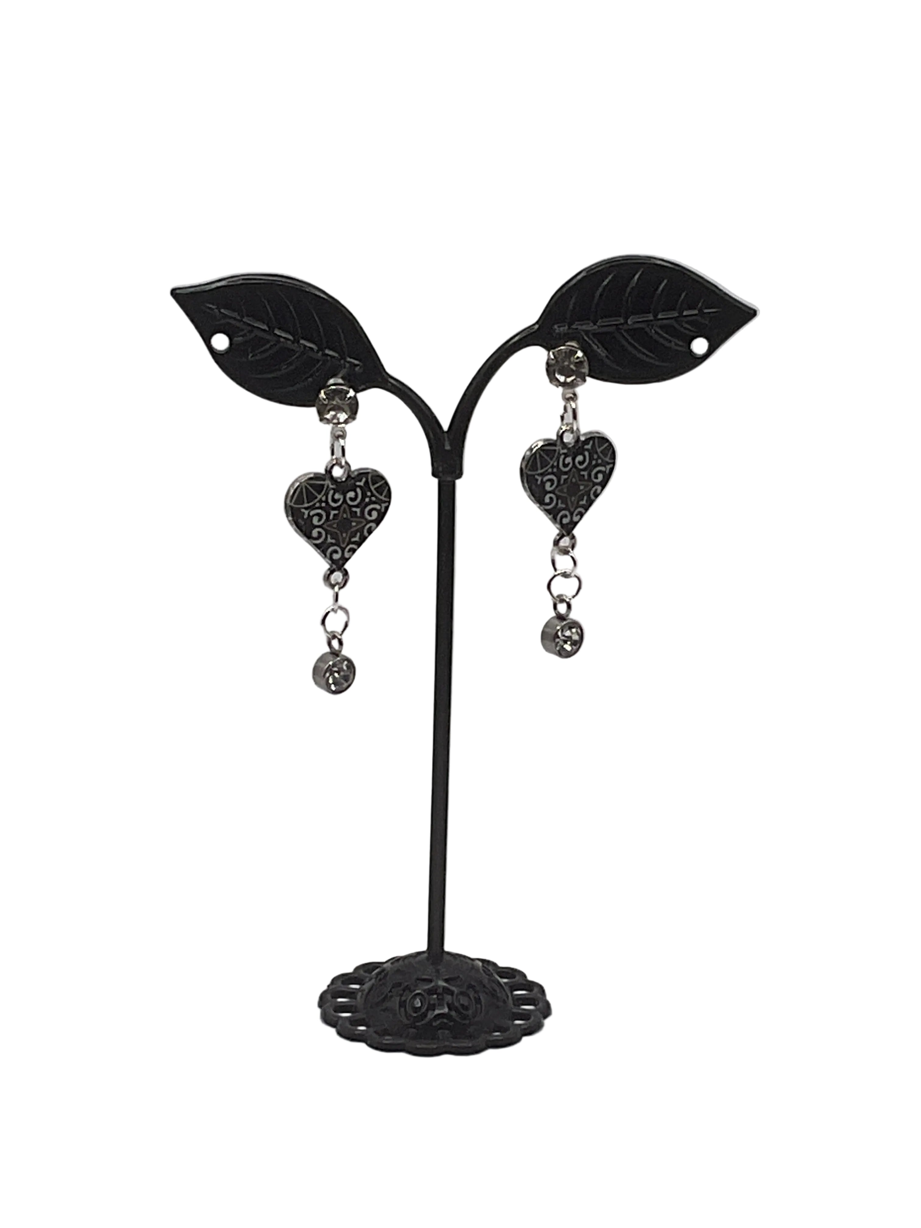 Dangling Heart and Charm Earrings