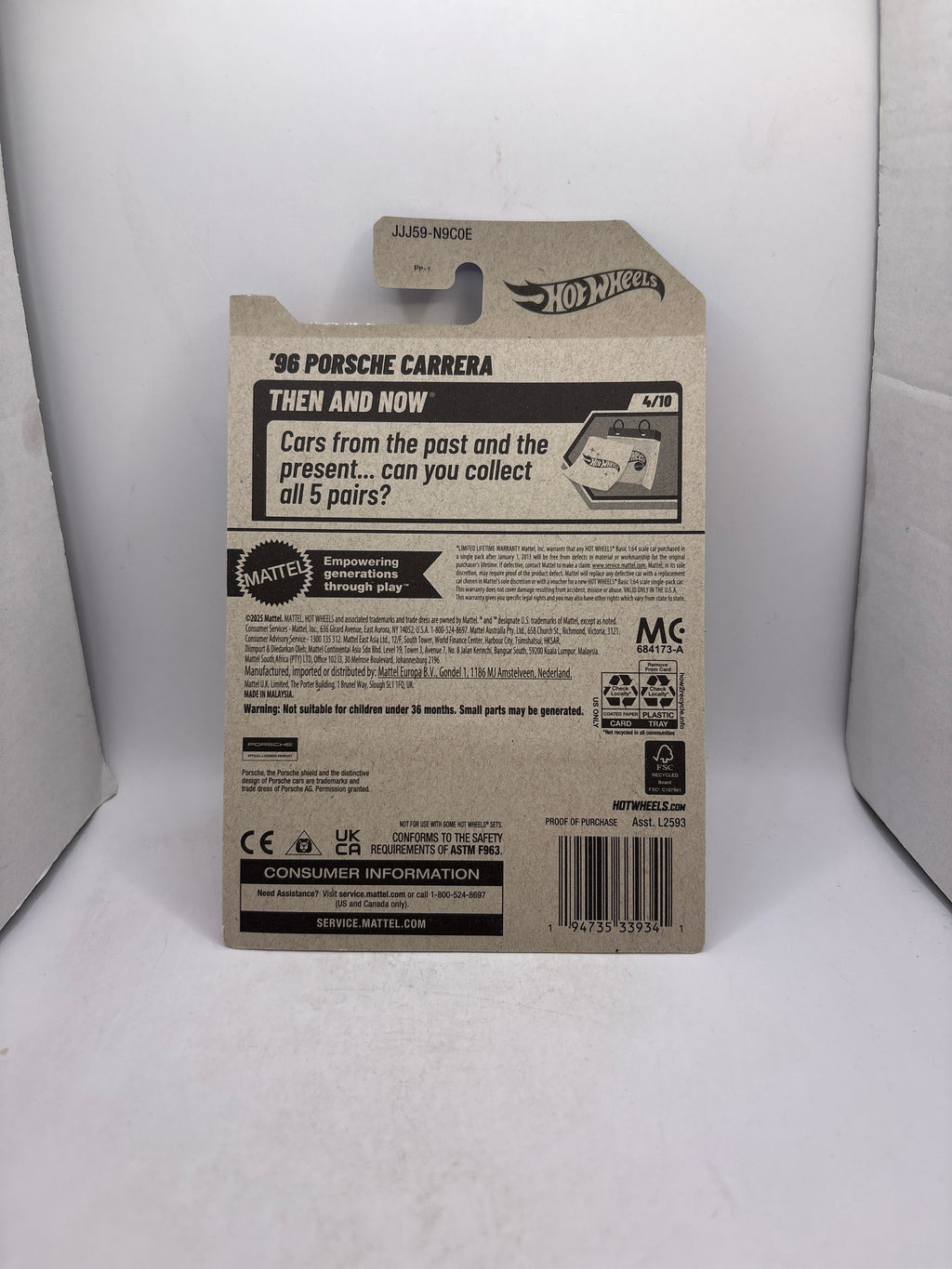 Hot Wheels 96 Porsche Carrera Diecast brown