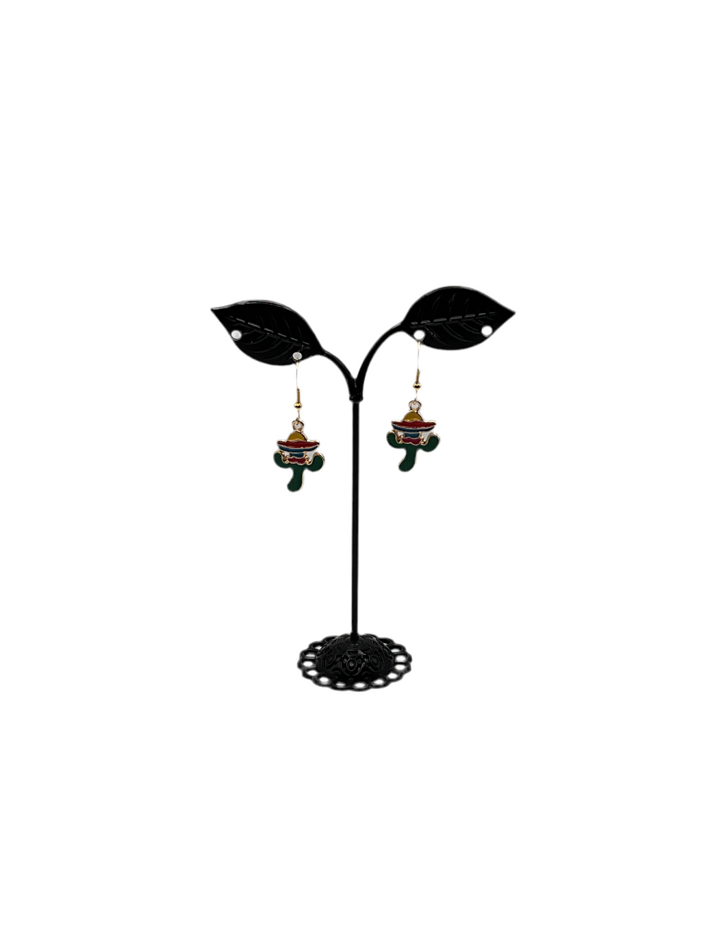 Cactus Wearing  Sombrero Earrings