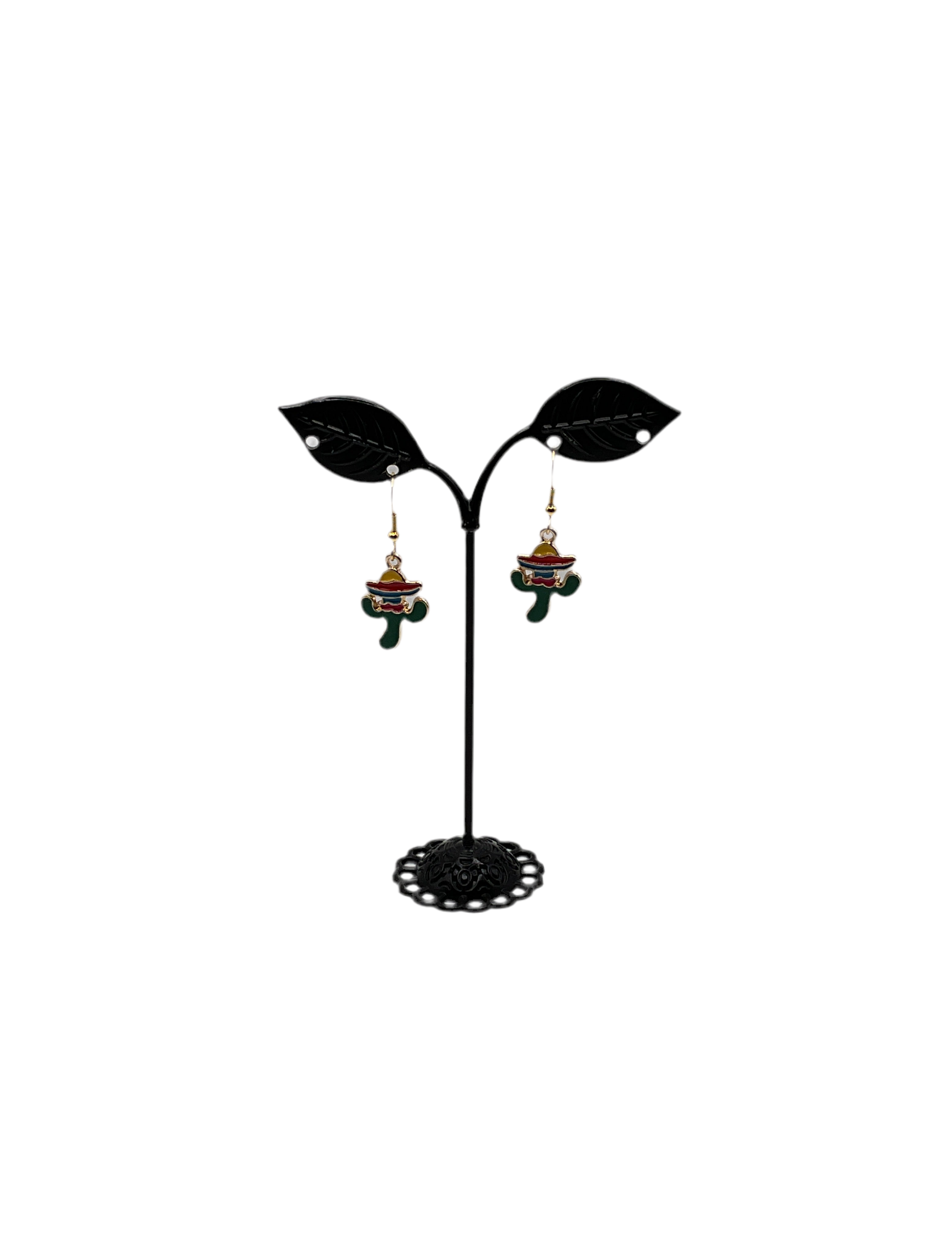 Cactus Wearing  Sombrero Earrings