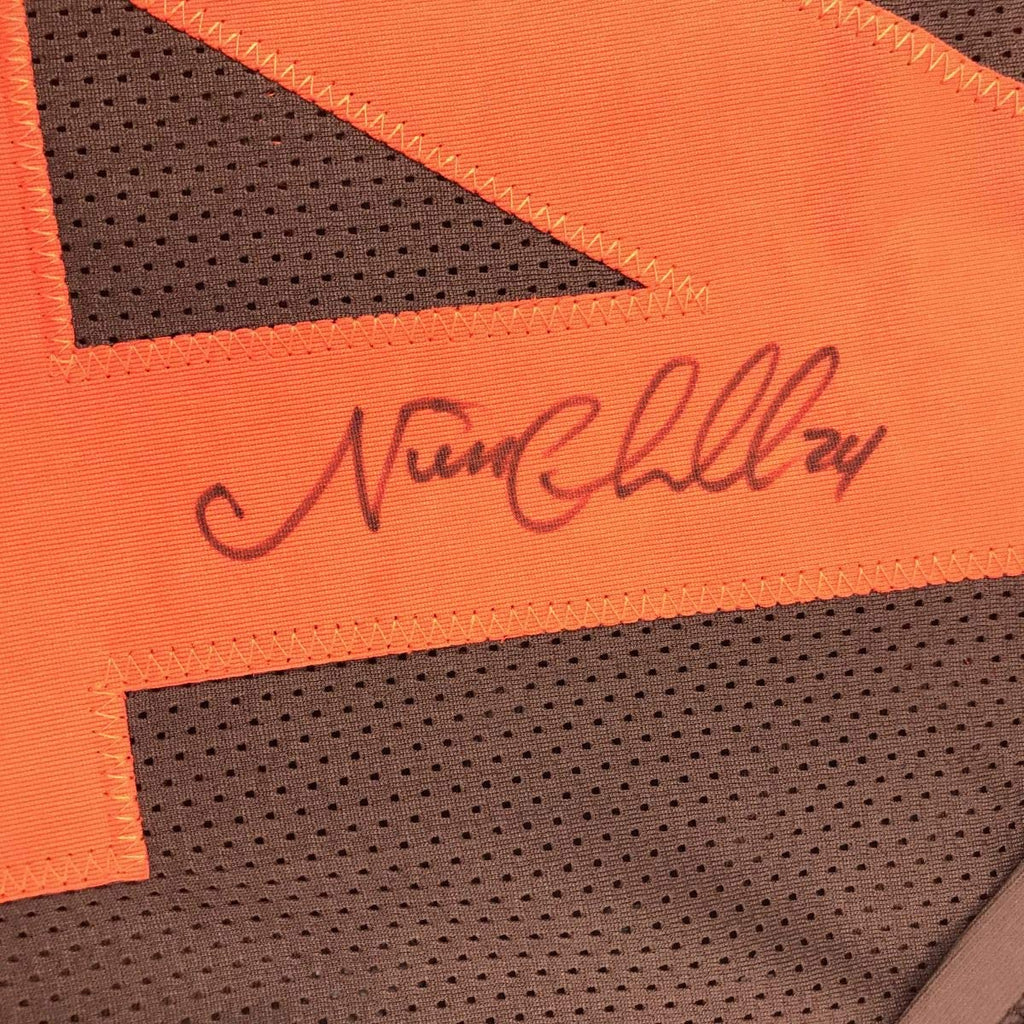 Autographed/Signed Nick Chubb Cleveland Color Rush Football Jersey Beckett BAS COA