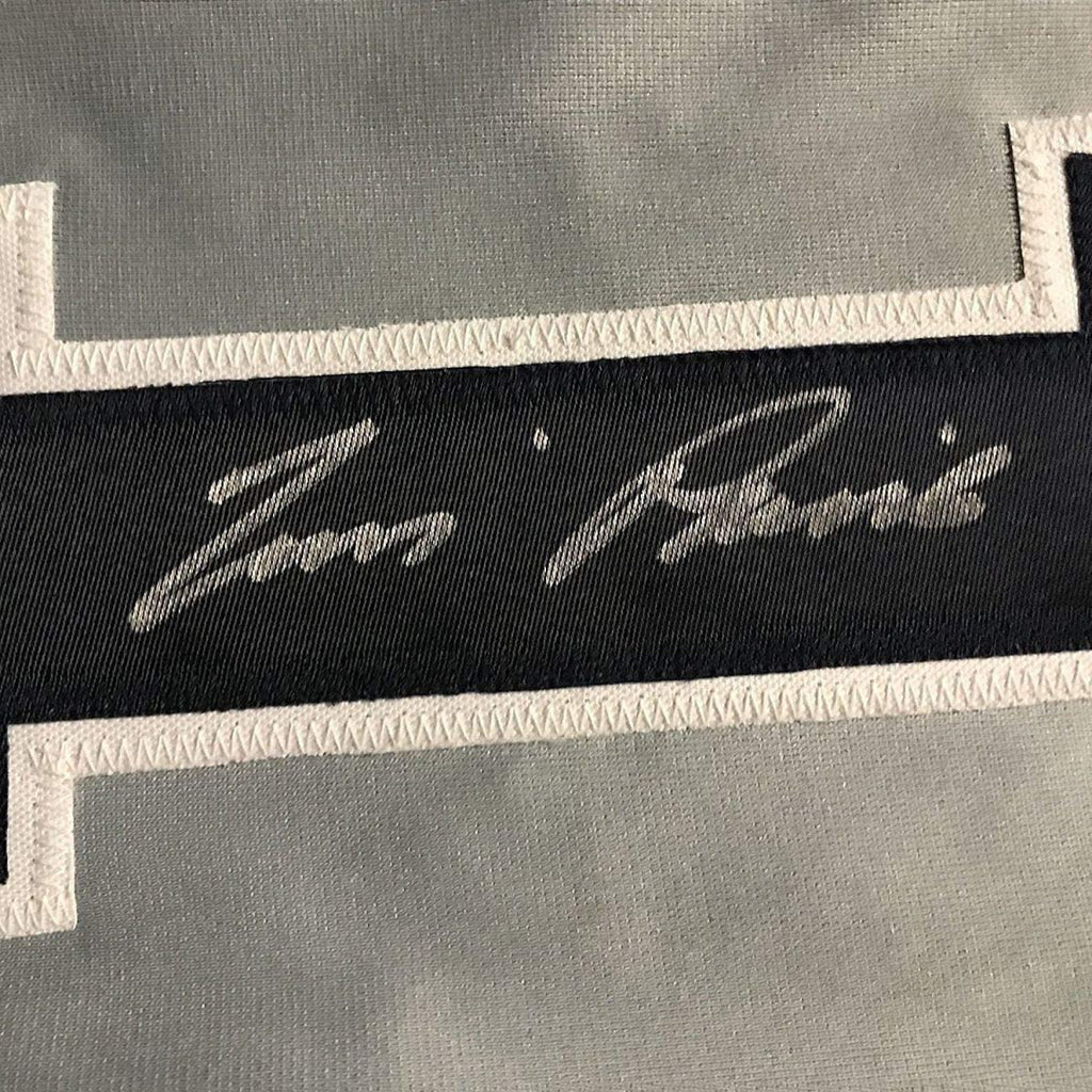 Framed Autographed/Signed Tim Raines 35x39 New York Yankees Grey Baseball Jersey JSA COA