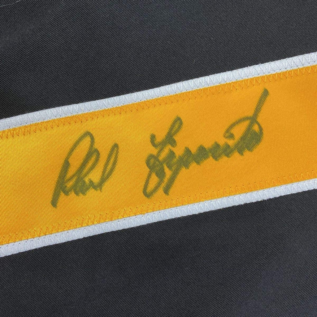 Autographed/Signed Phil Esposito Boston Black Hockey Jersey JSA COA