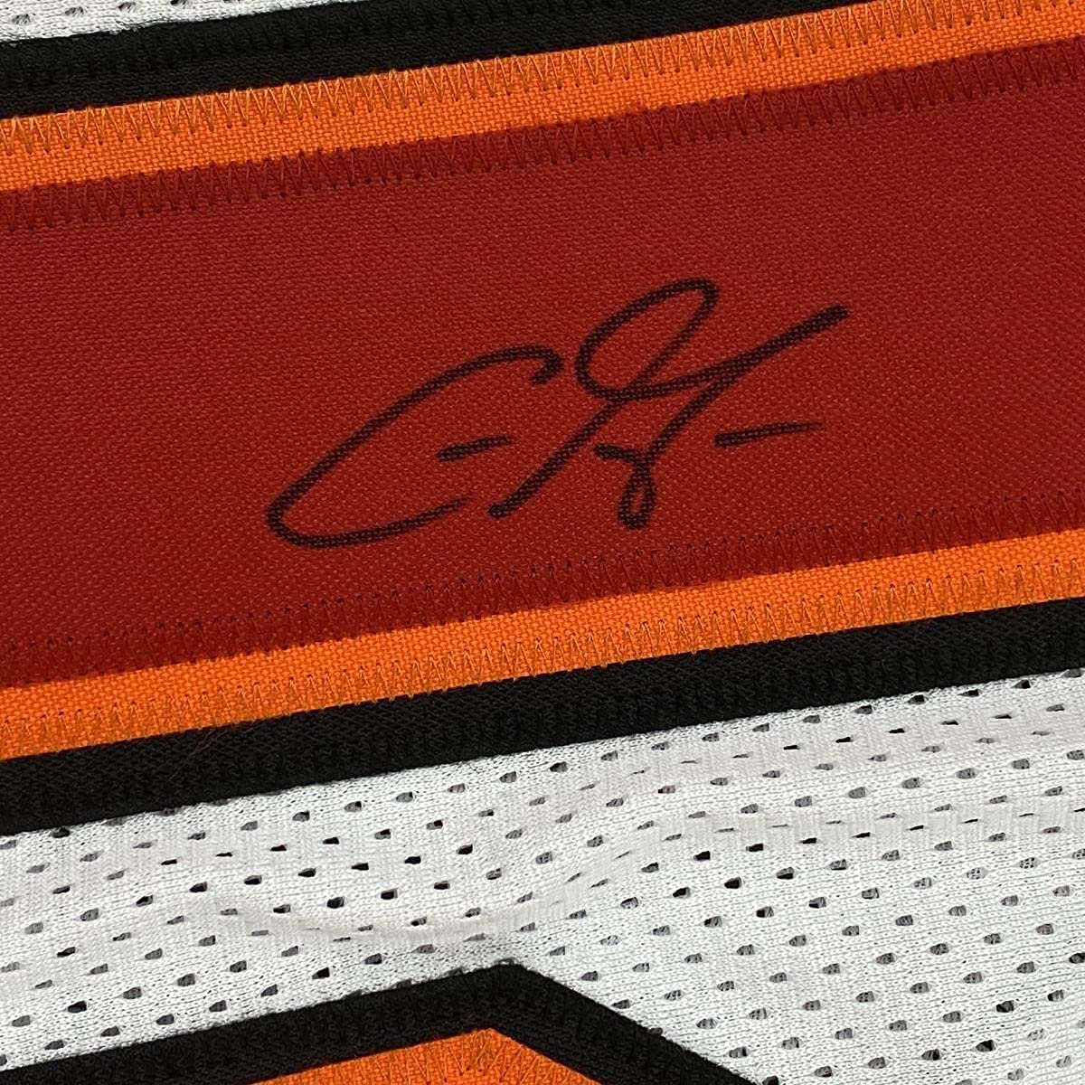 Framed Autographed/Signed Chris Godwin 35x39 Tampa Bay White Football Jersey JSA COA