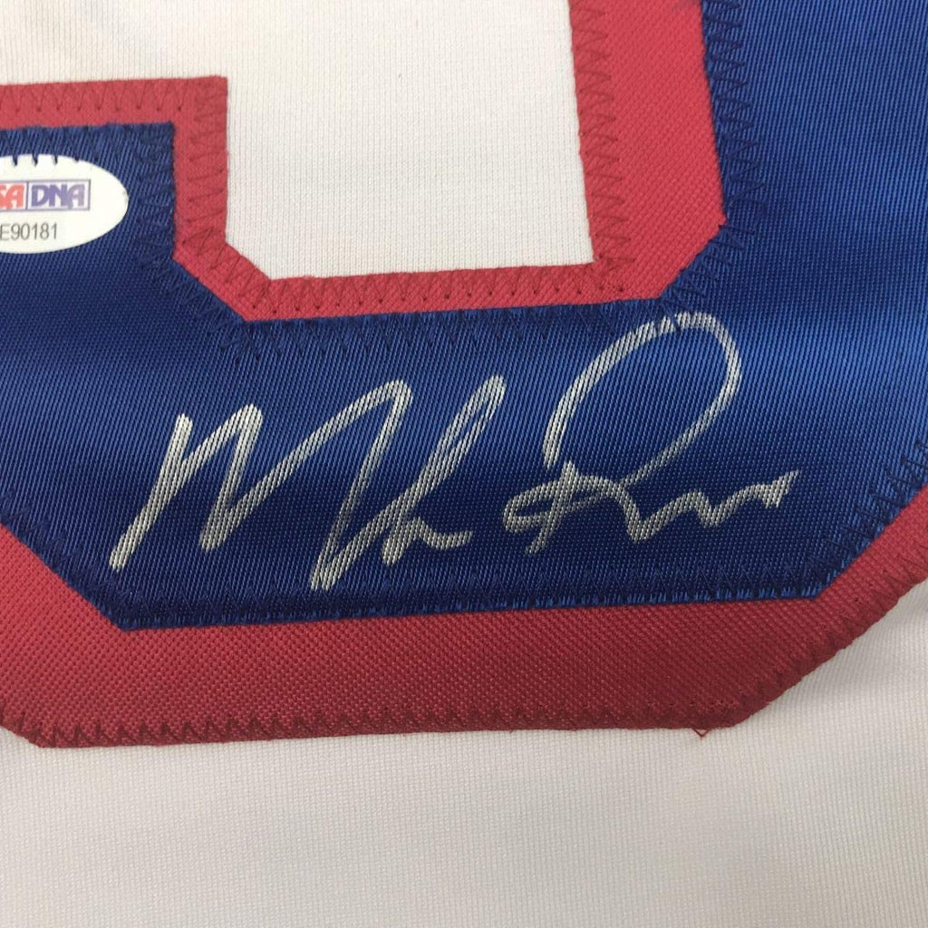 Autographed/Signed Mike Richter New York White Hockey Jersey Beckett BAS COA