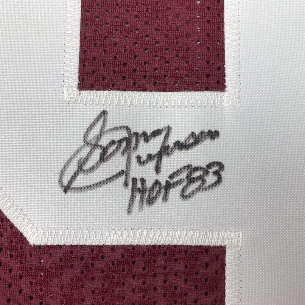 Autographed/Signed Sonny Jurgensen HOF 83 Washington Burgundy Football Jersey Beckett BAS COA