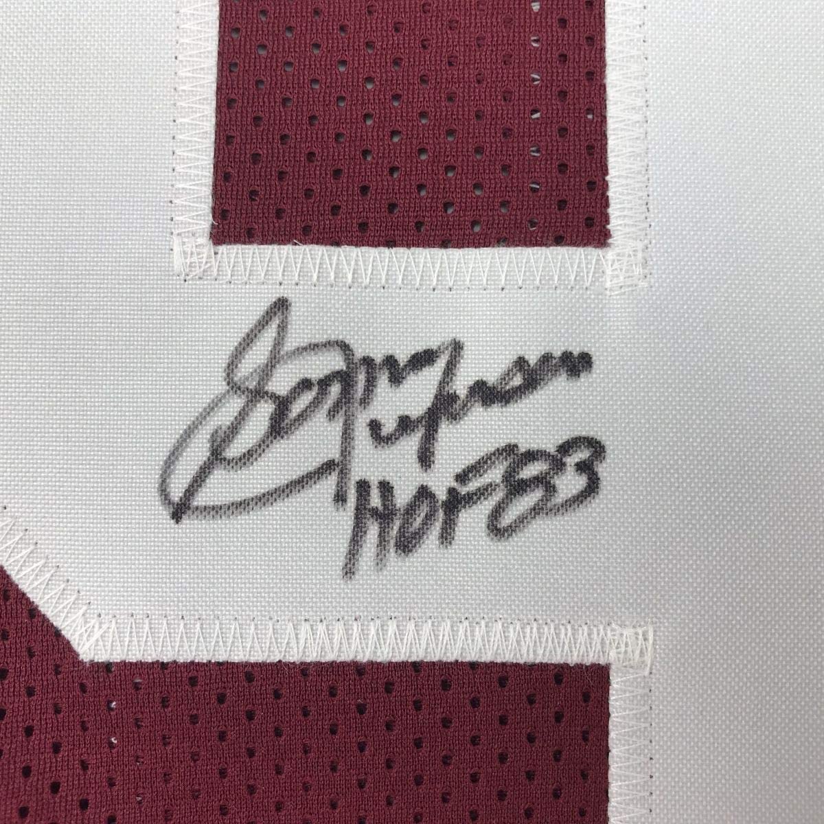 Autographed/Signed Sonny Jurgensen HOF 83 Washington Burgundy Football Jersey Beckett BAS COA