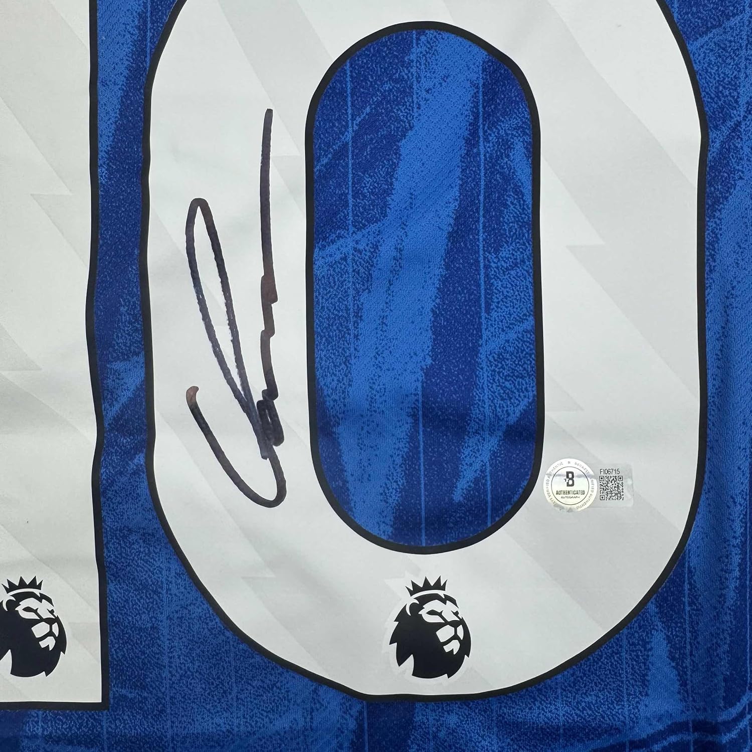 Framed Autographed/Signed Cole Palmer 35x39 Chelsea FC Blue Soccer Futbol Jersey Beckett BAS COA