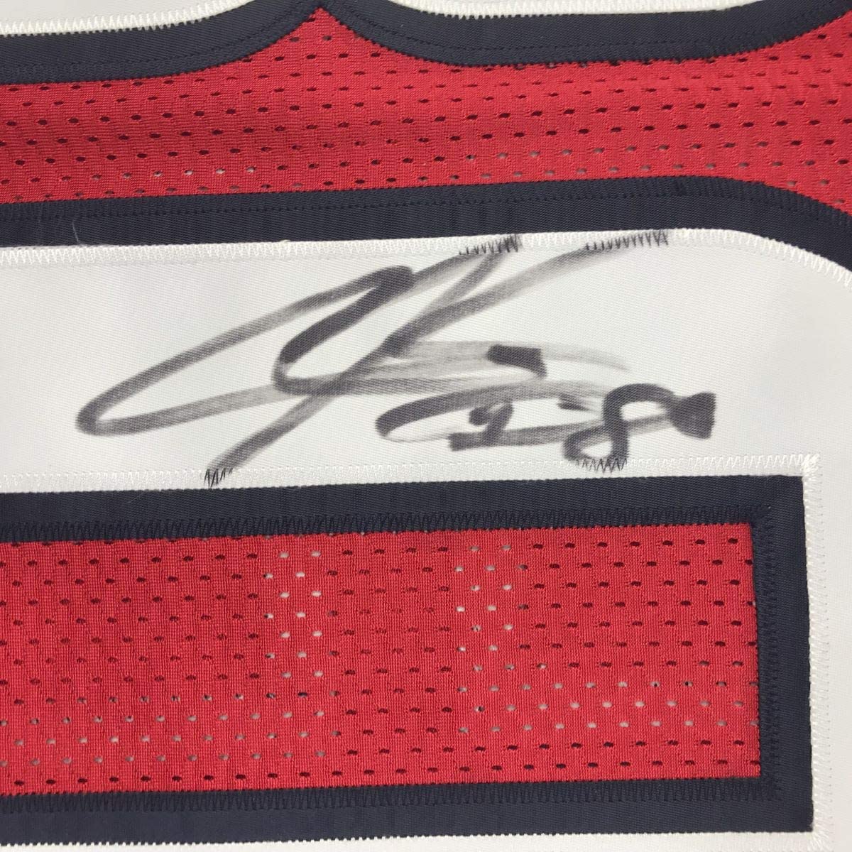 Autographed/Signed Andre Johnson HOF 24 Houston Texans Red Football Jersey JSA COA