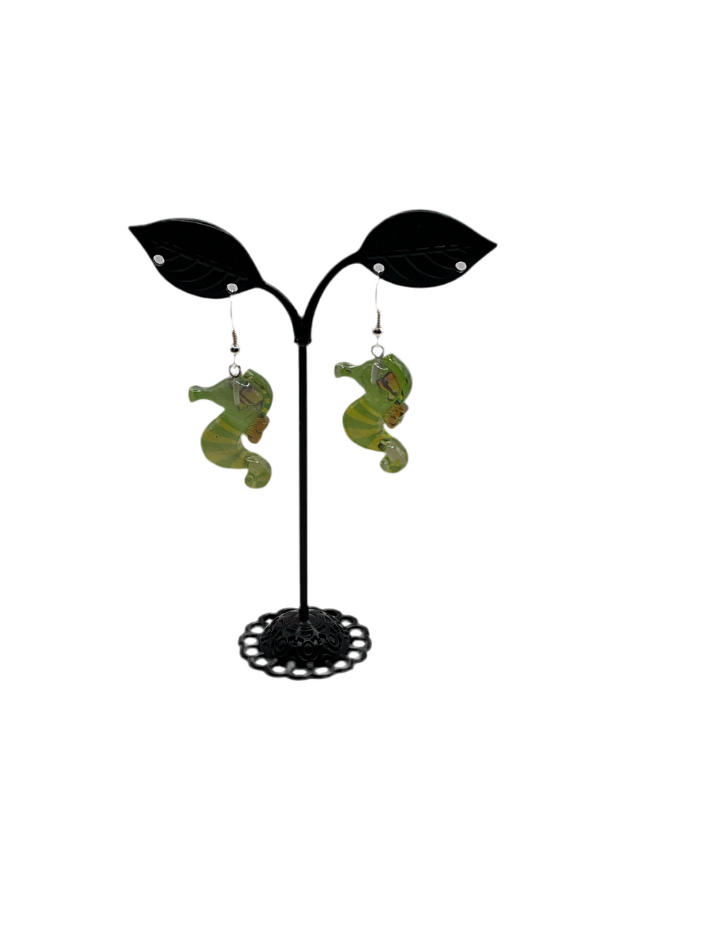Yellow and Green Seahorse earrings