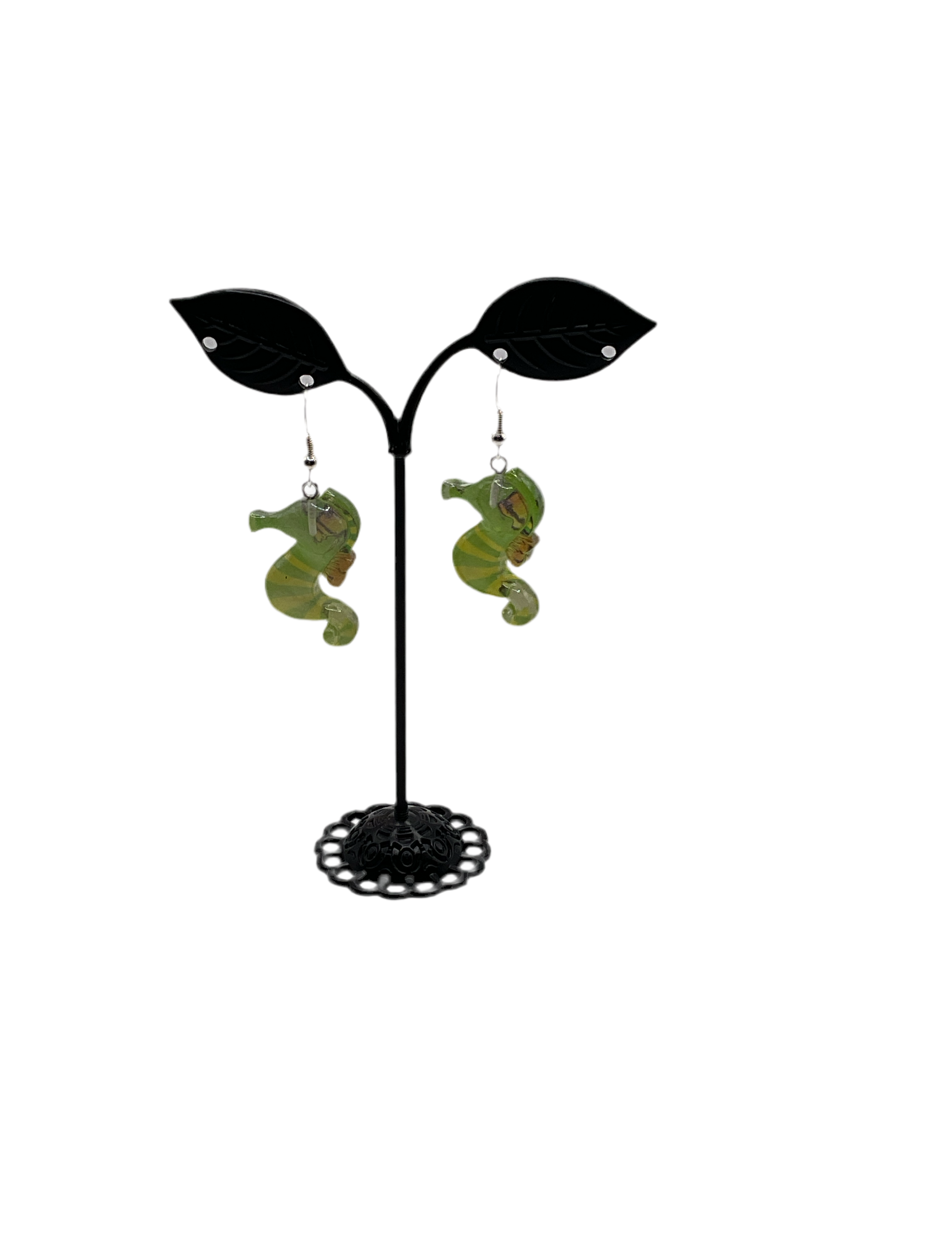 Yellow and Green Seahorse earrings