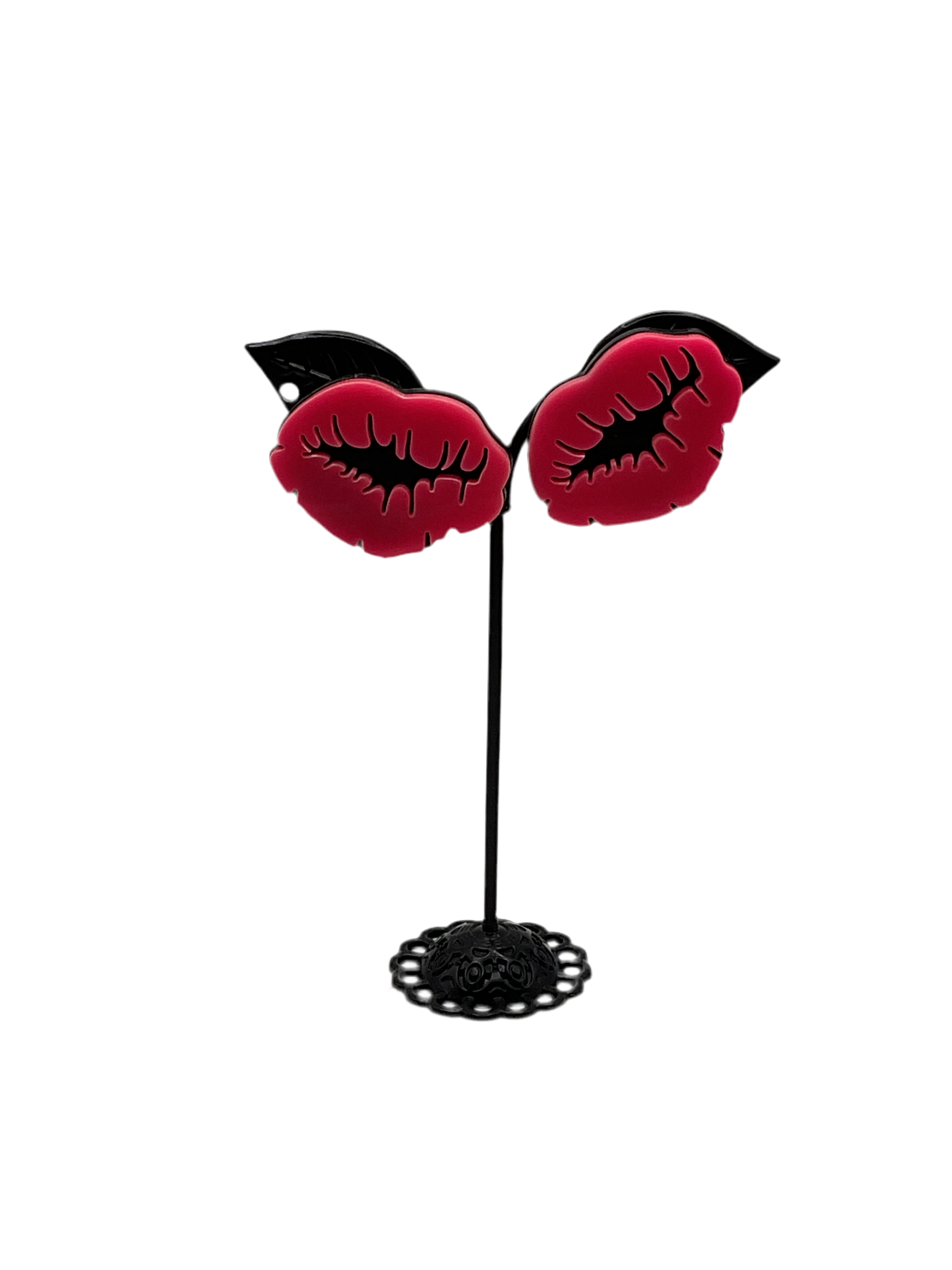 Hot Pink Lip Earrings