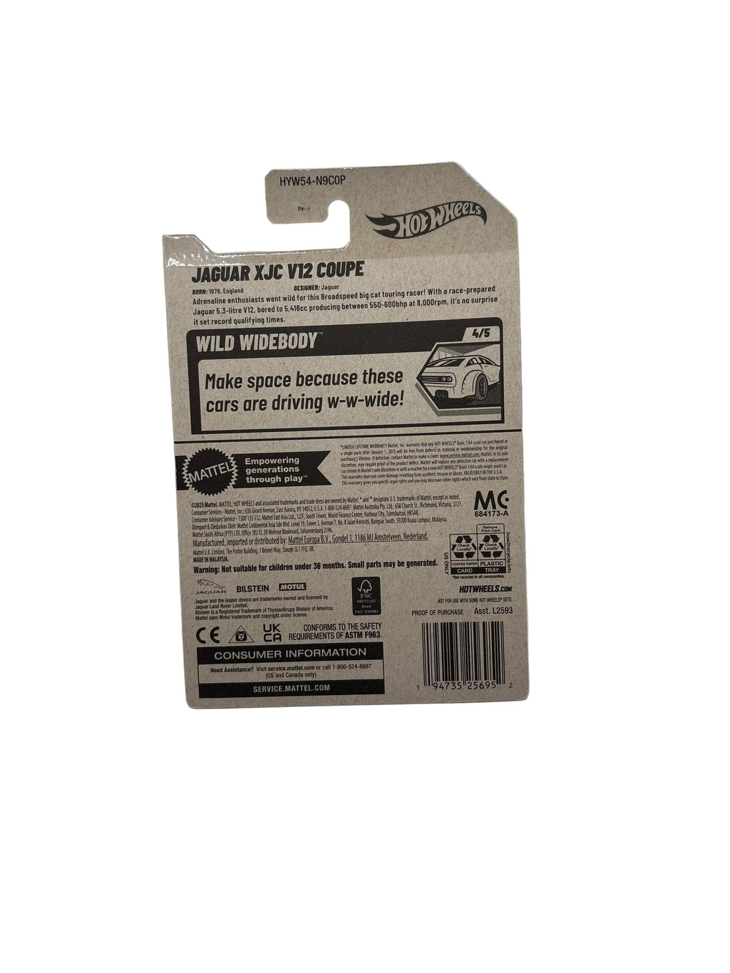 Hot Wheels Jaguar XJC V12 Coupe Diecast white
