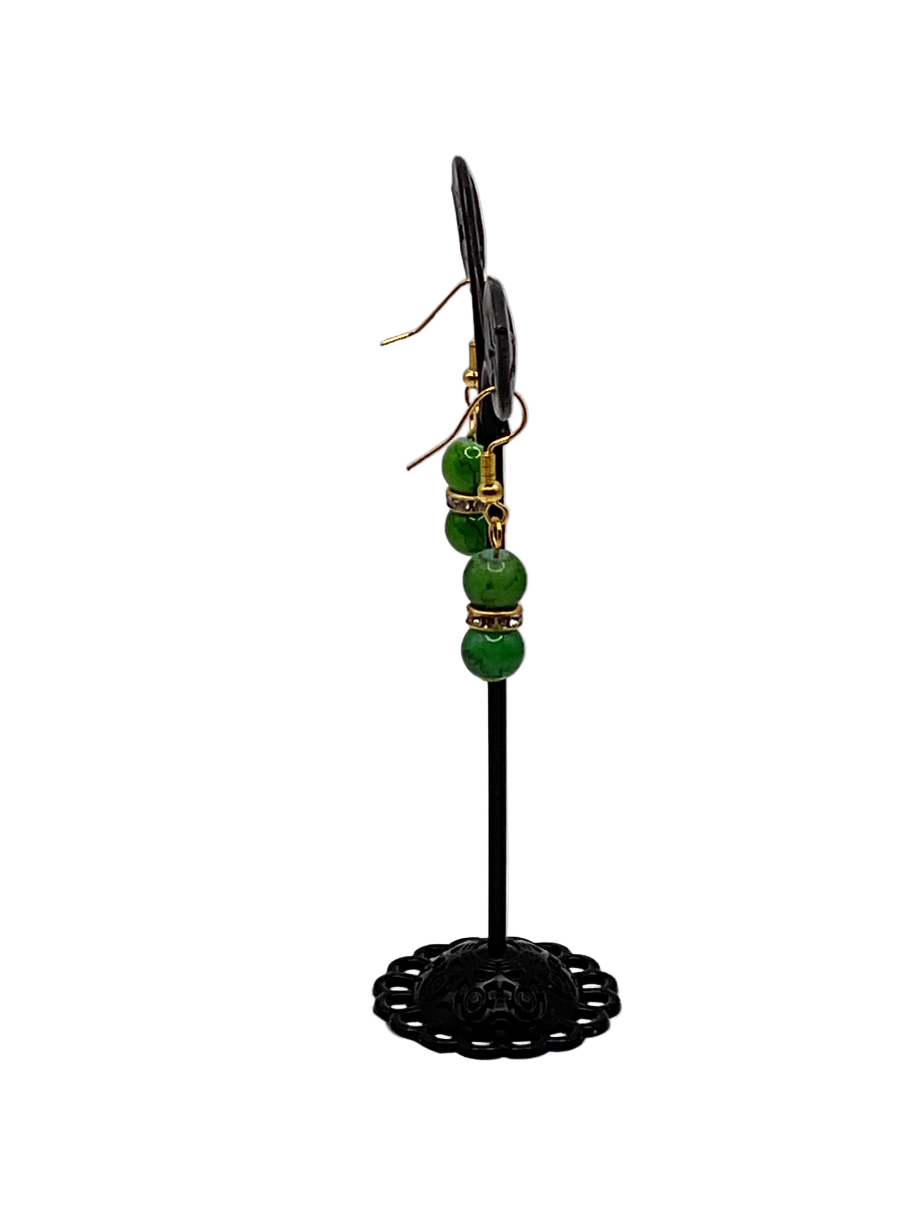 Green beaded earrings