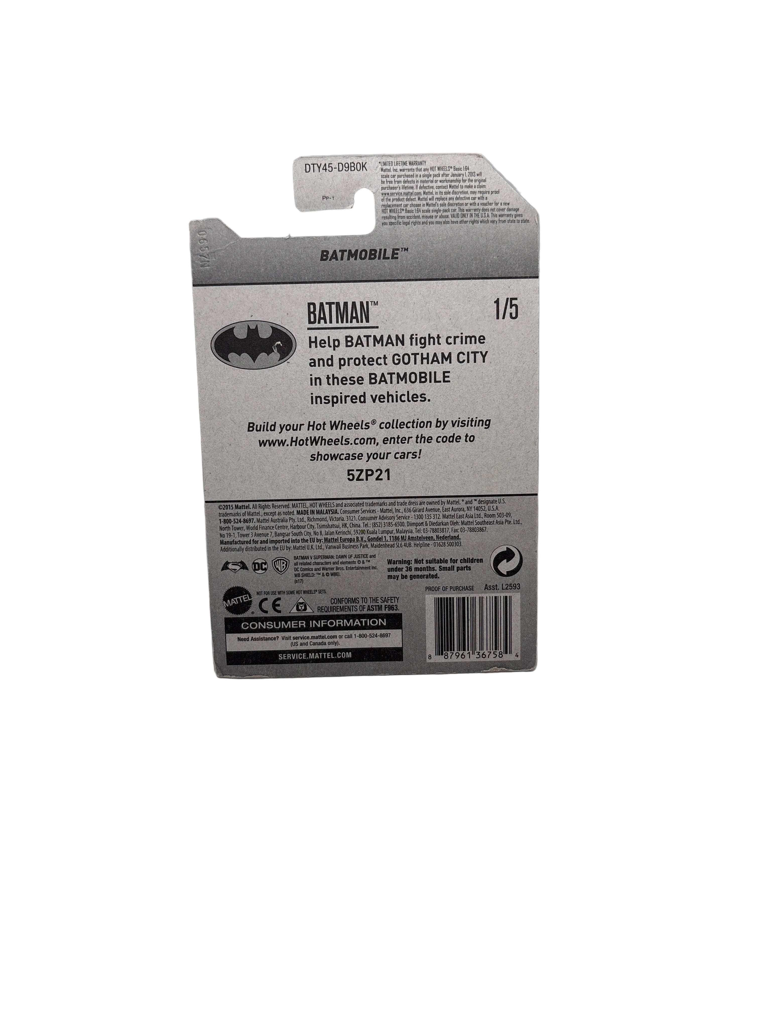 Hot Wheels Batmobile Diecast gray