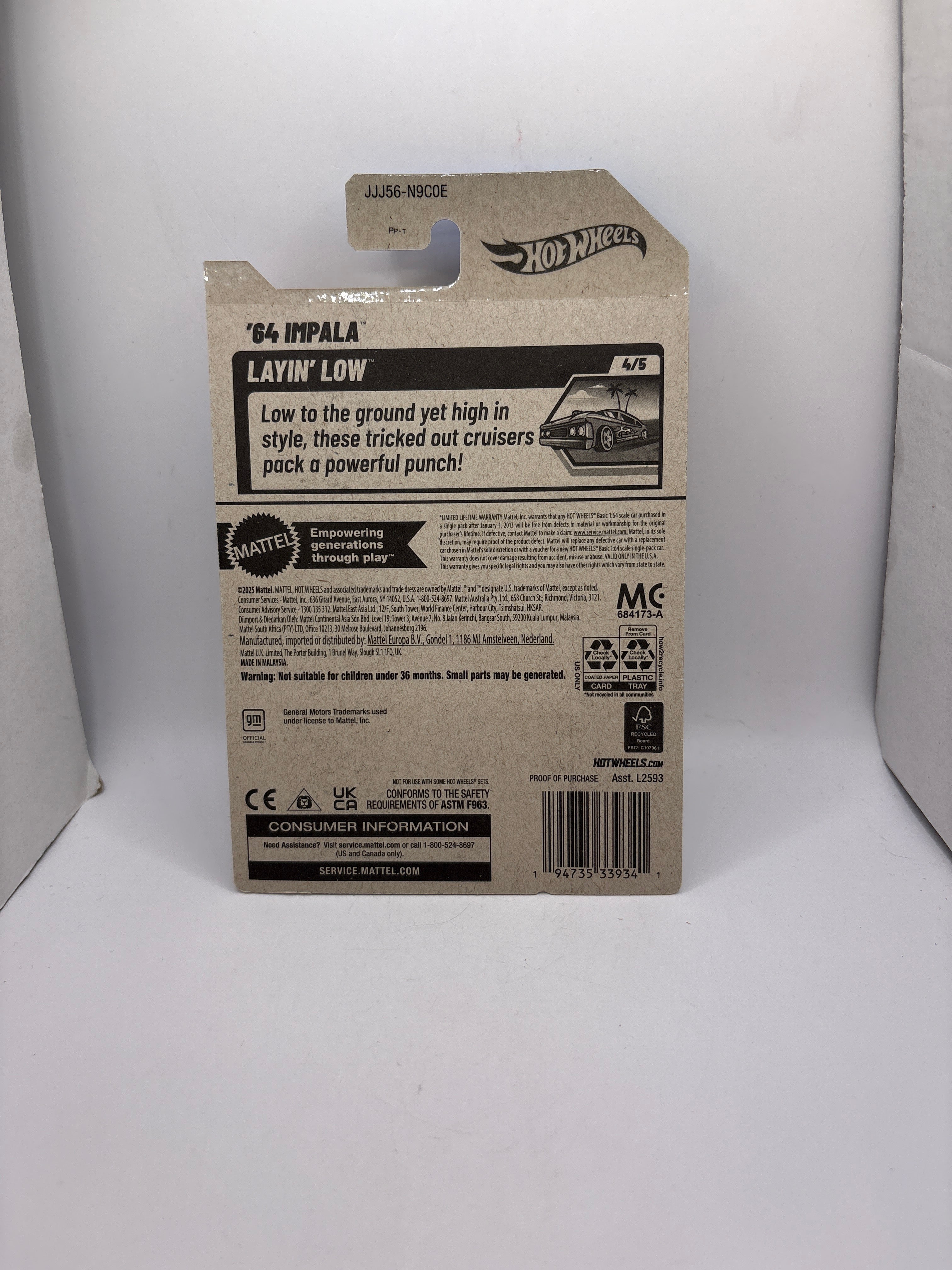 Hot Wheels 64 Impala Diecast blue
