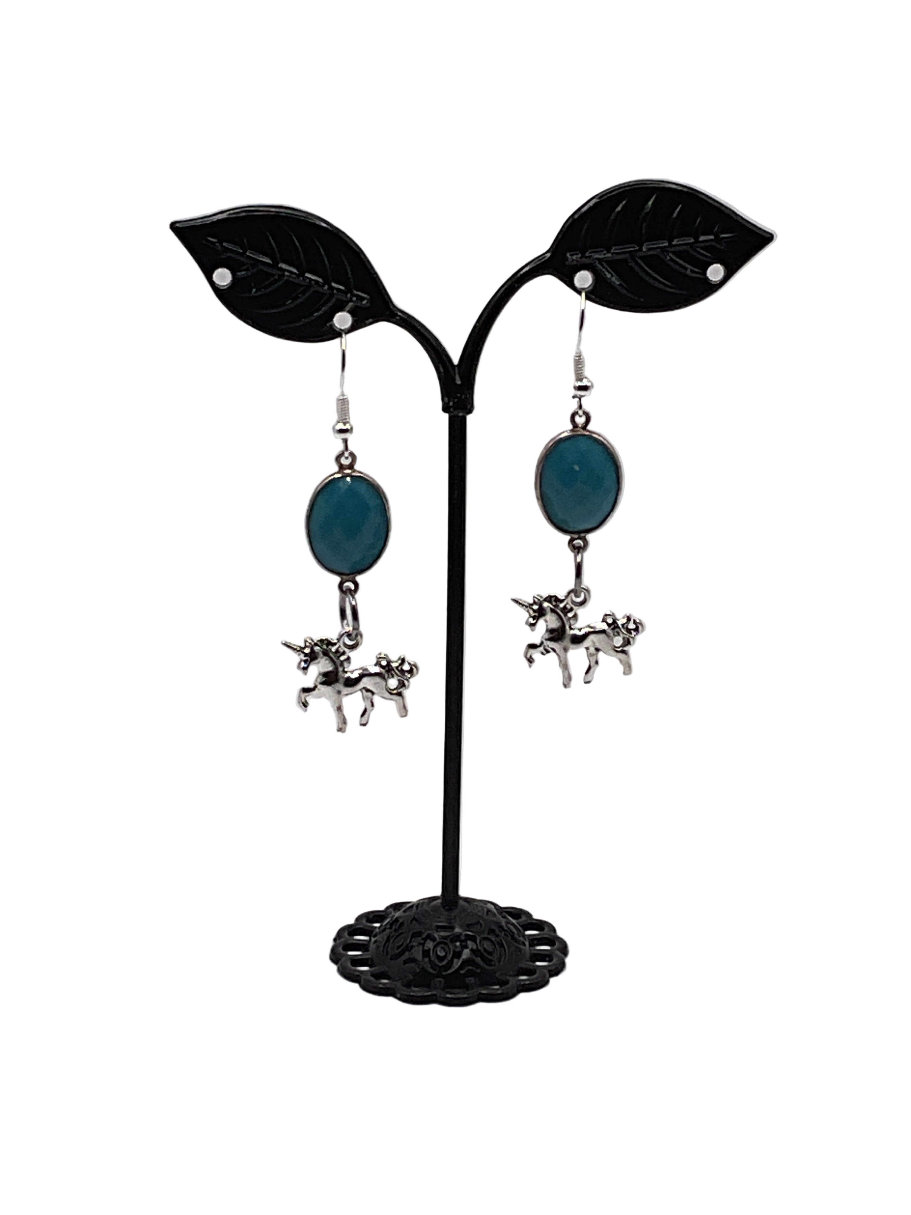 Turquoise Blue Faceted Earrings