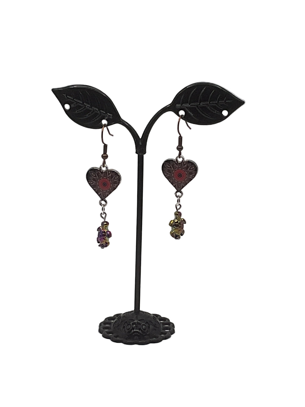 Dangling Heart and Charm Earrings