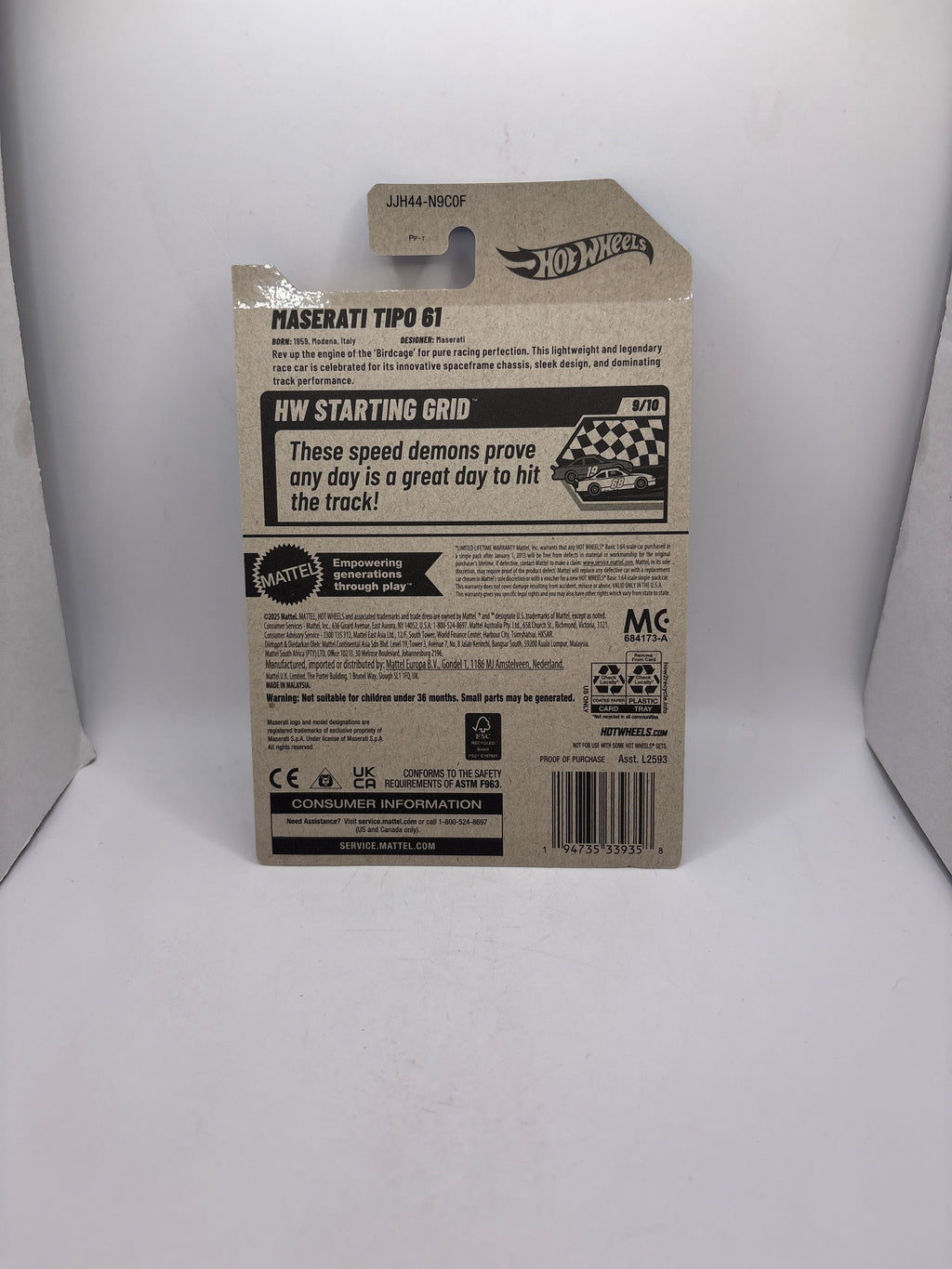 Hot Wheels Maserati Tipo 61 Diecast white