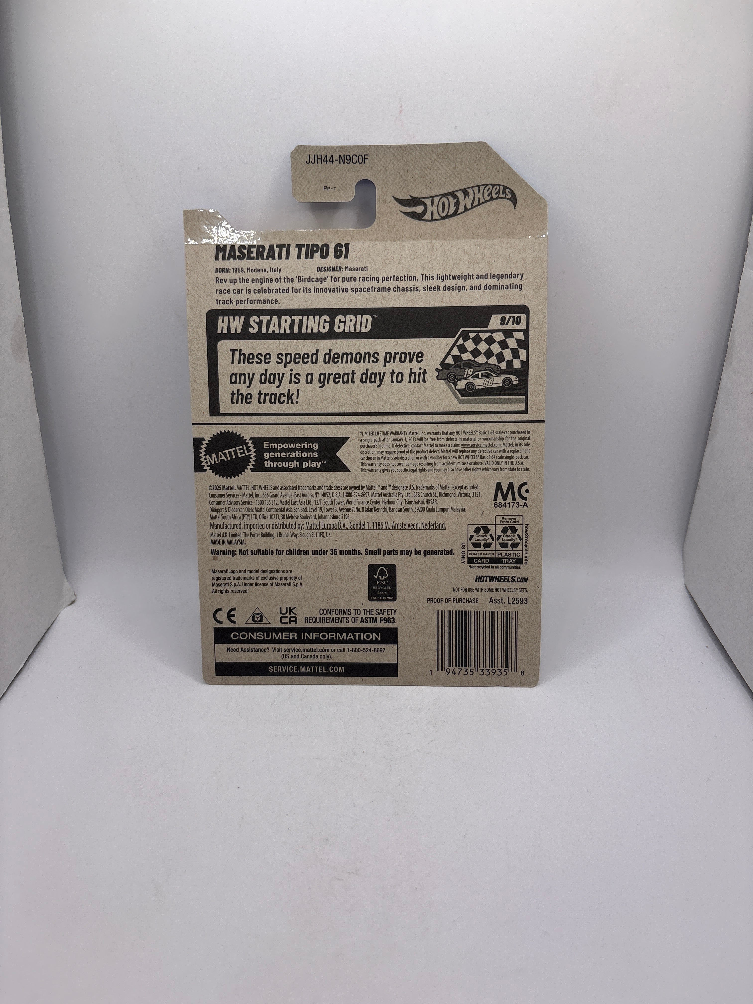 Hot Wheels Maserati Tipo 61 Diecast white