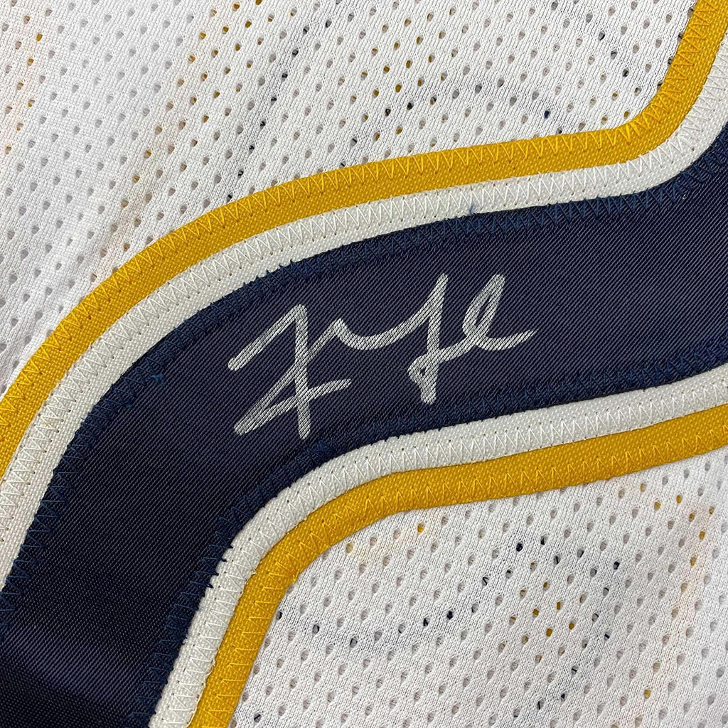 Framed Autographed/Signed Khalil Mack 35x39 Los Angeles LA White Football Jersey Beckett BAS COA