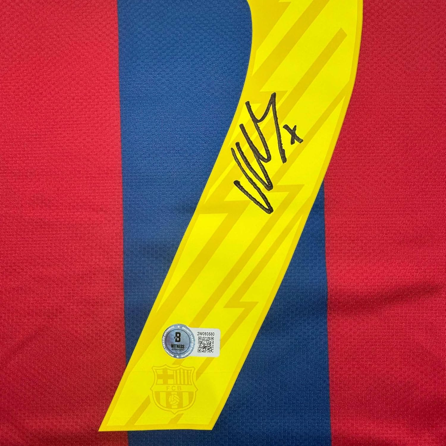 Framed Autographed/Signed David Villa 35x39 FC Barcelona Blue Soccer Jersey Beckett BAS COA