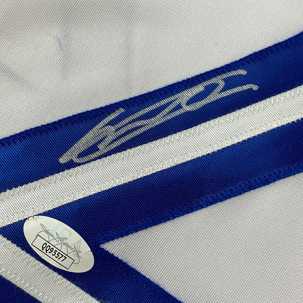 Framed Autographed/Signed Vladimir Vlad Guerrero Jr. 35x39 Toronto White Baseball Jersey JSA COA